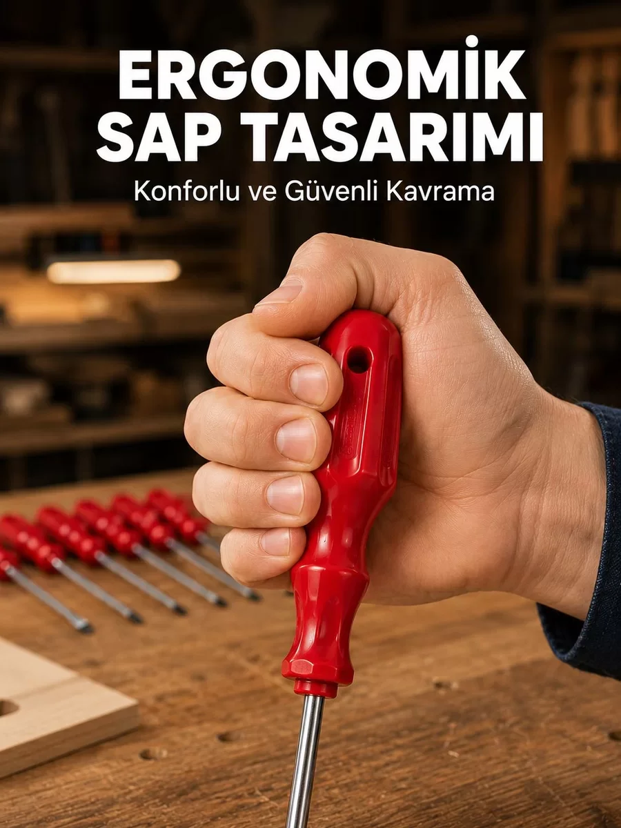 Çelik 7'li Tornavida Seti - Ergonomik Sap & Manyetik Uçlar ile Profesyonel Güç