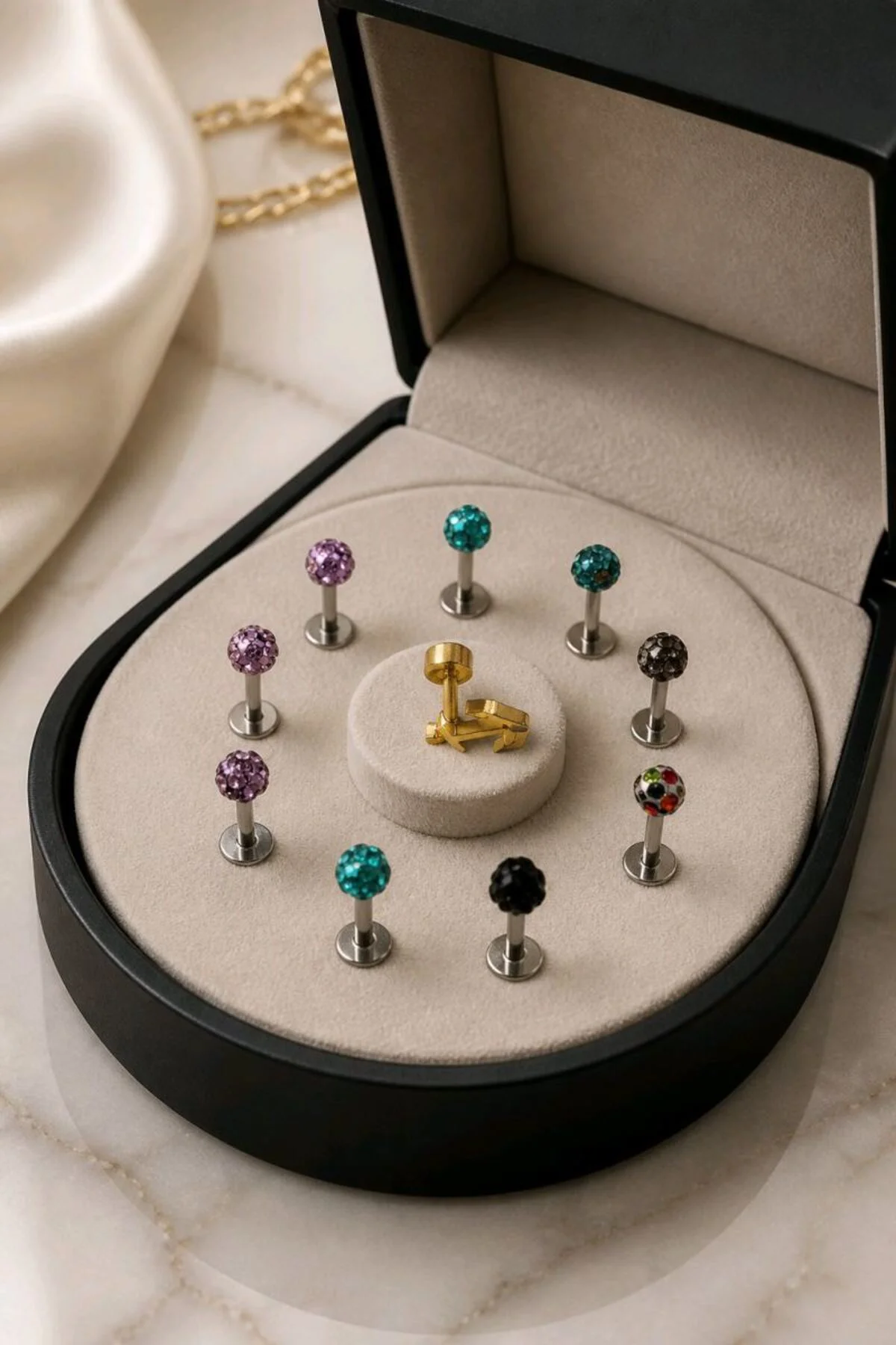 Çelik 9 Adet Tragus Pirsıng