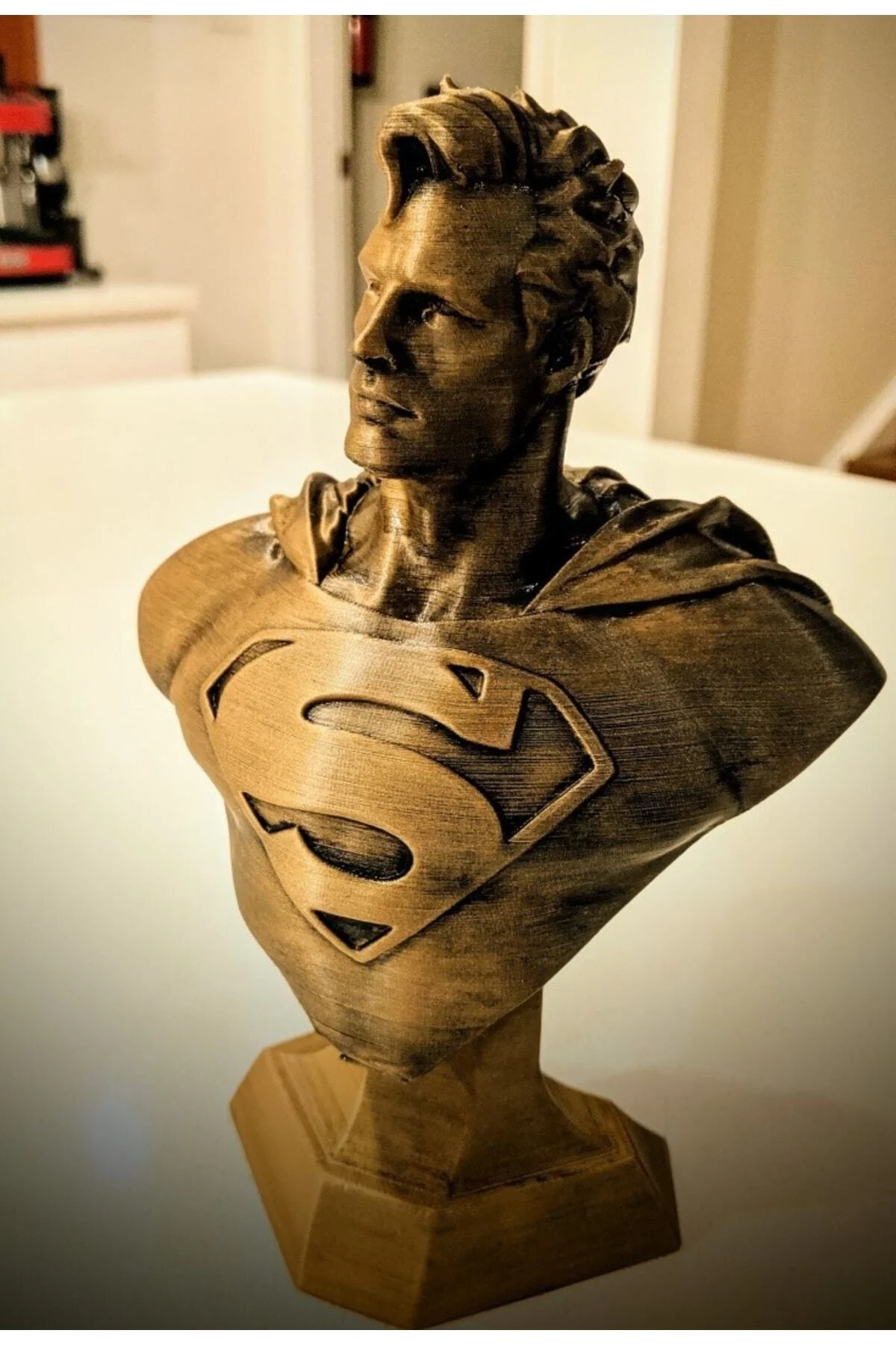 Çelik Adam Superman Büstü Varak Boyalı Figür 10 cm