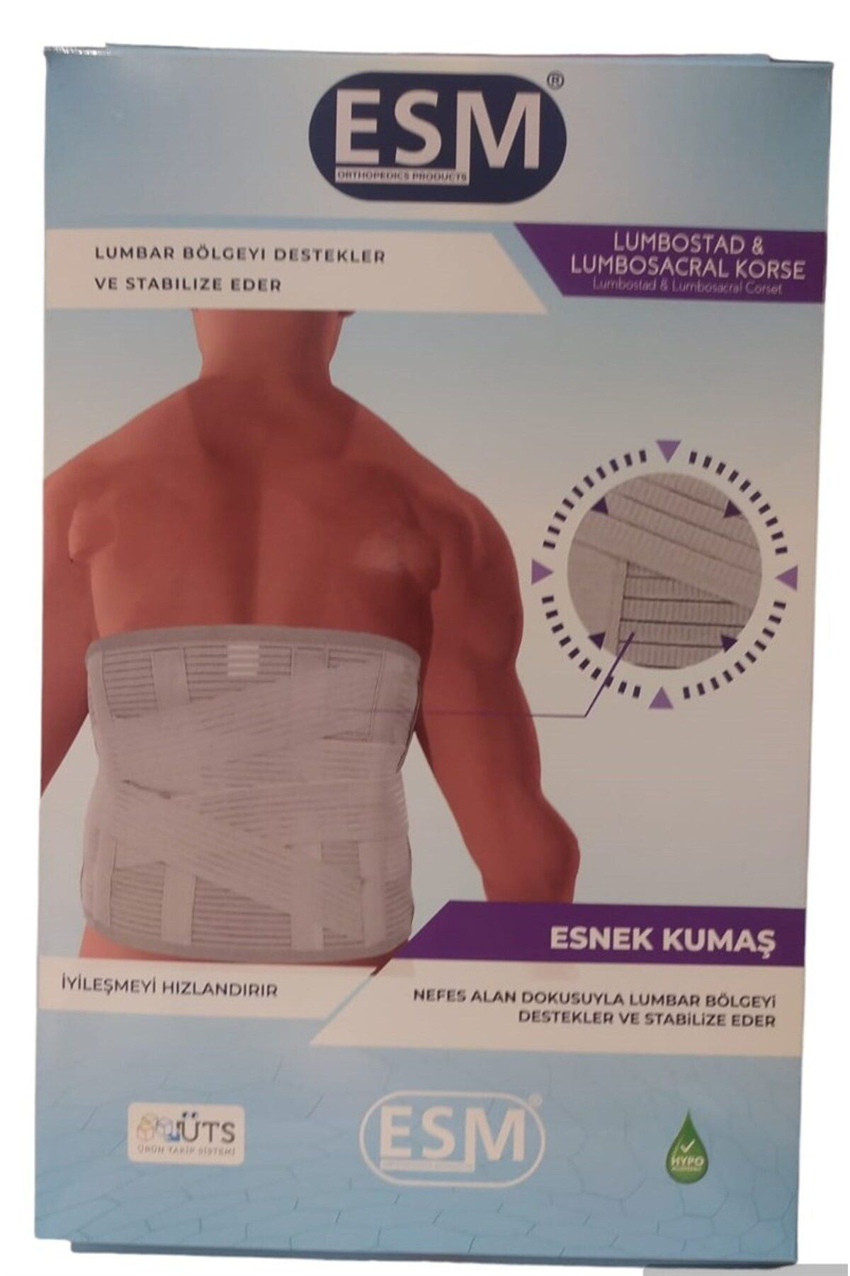 Dolphin Çelik Balenli Lumbosacral 32 Cm Ortopedik Cırtlı Small