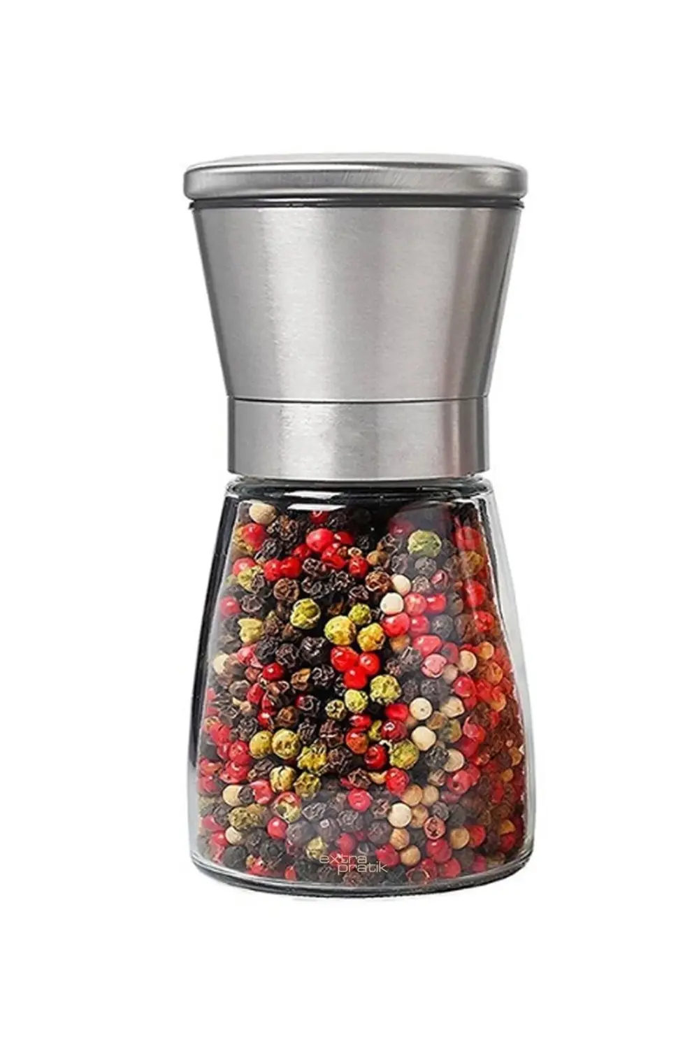 Çelik Başlıklı Seramik Bıçaklı Tuz Karabiber Baharat Öğütücü Deği
