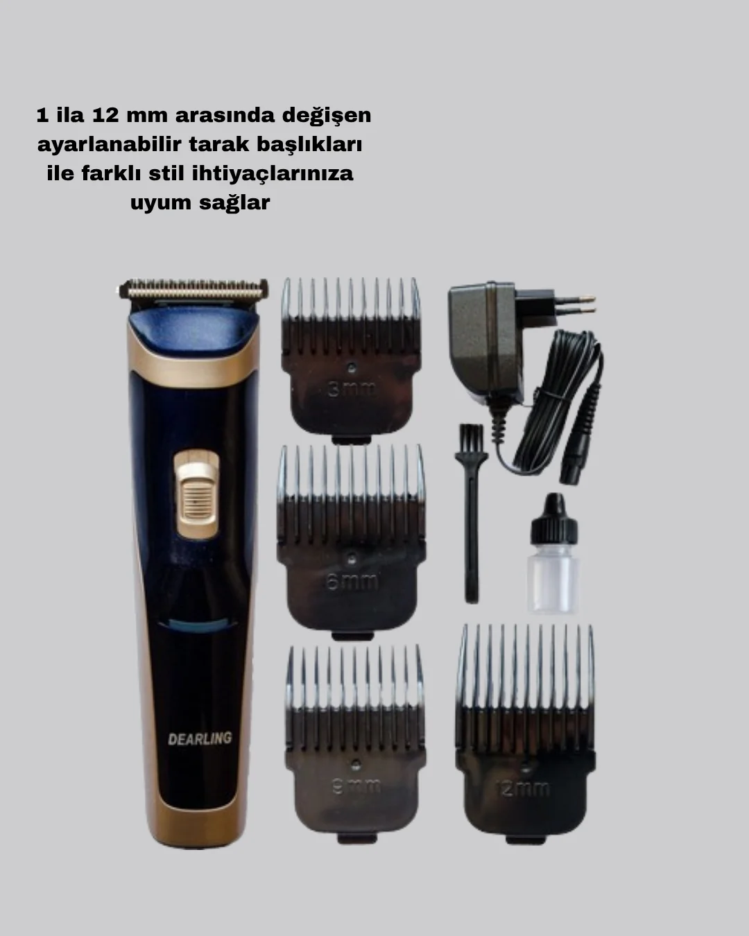 Çelik Bıçaklı Unisex Şarjlı Tıraş Makinesi – Sessiz Motor, Kablosuz ve Ayarlanabilir