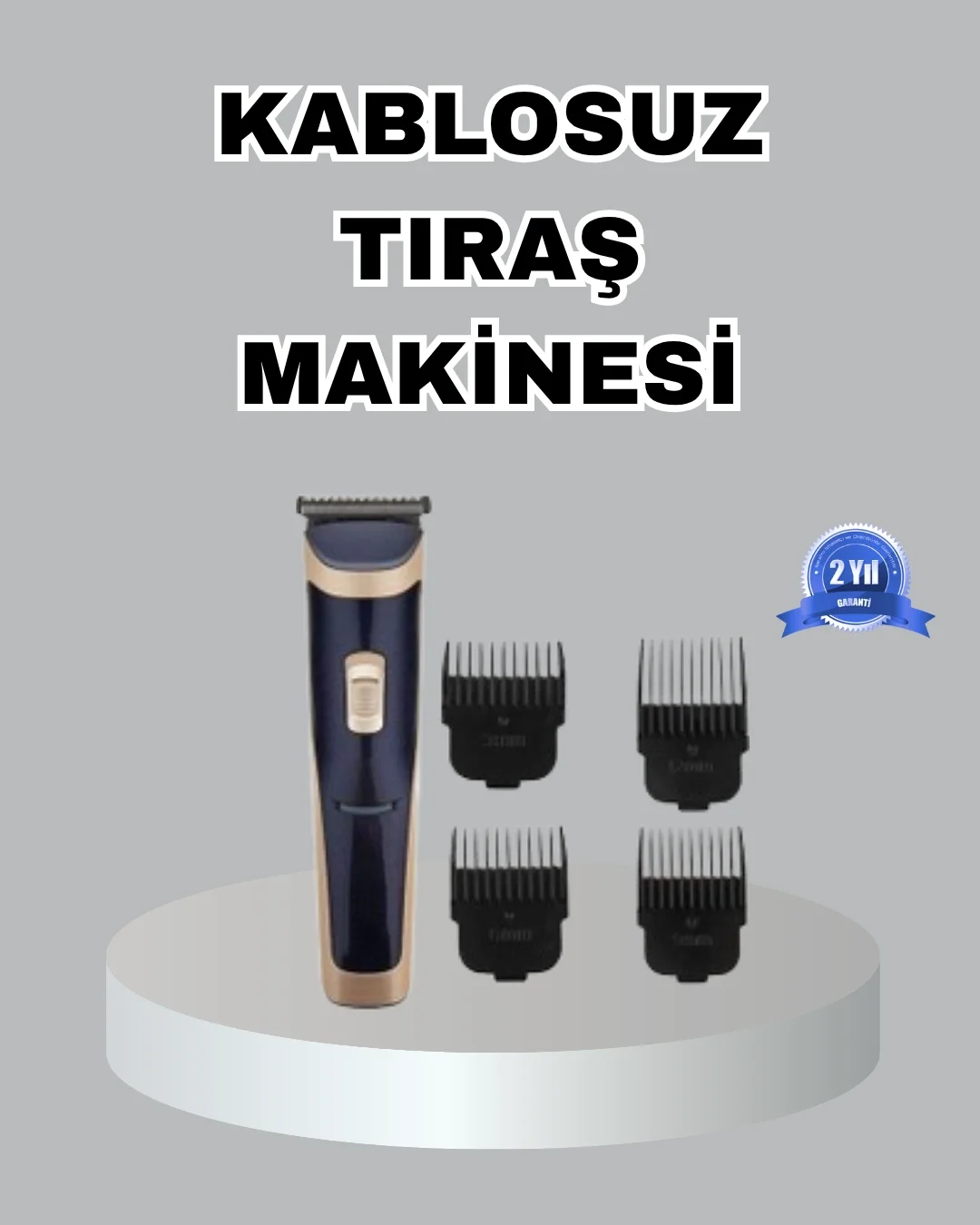 Çelik Bıçaklı Unisex Şarjlı Tıraş Makinesi – Sessiz Motor, Kablosuz ve Ayarlanabilir
