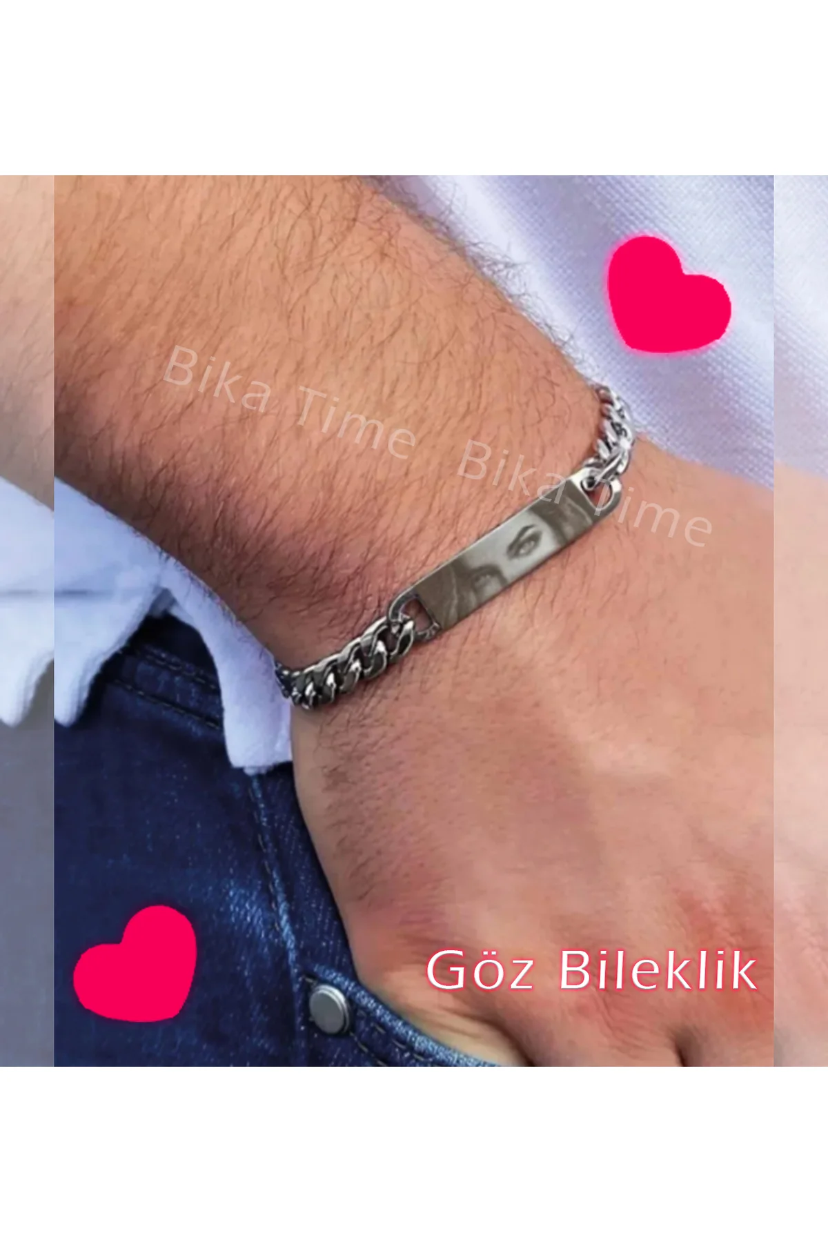 Çelik Bileklik Asla Paslanmaz Kişiye Özel