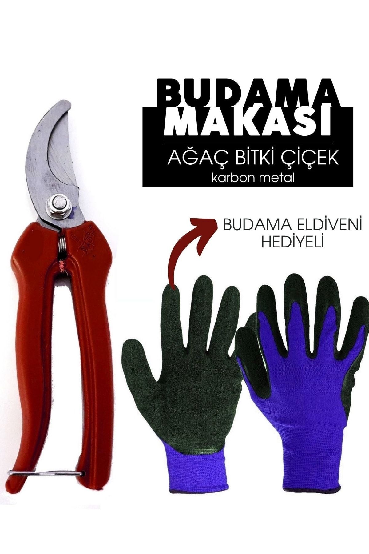 Çelik Budama Makası Eldiven Seti 713569