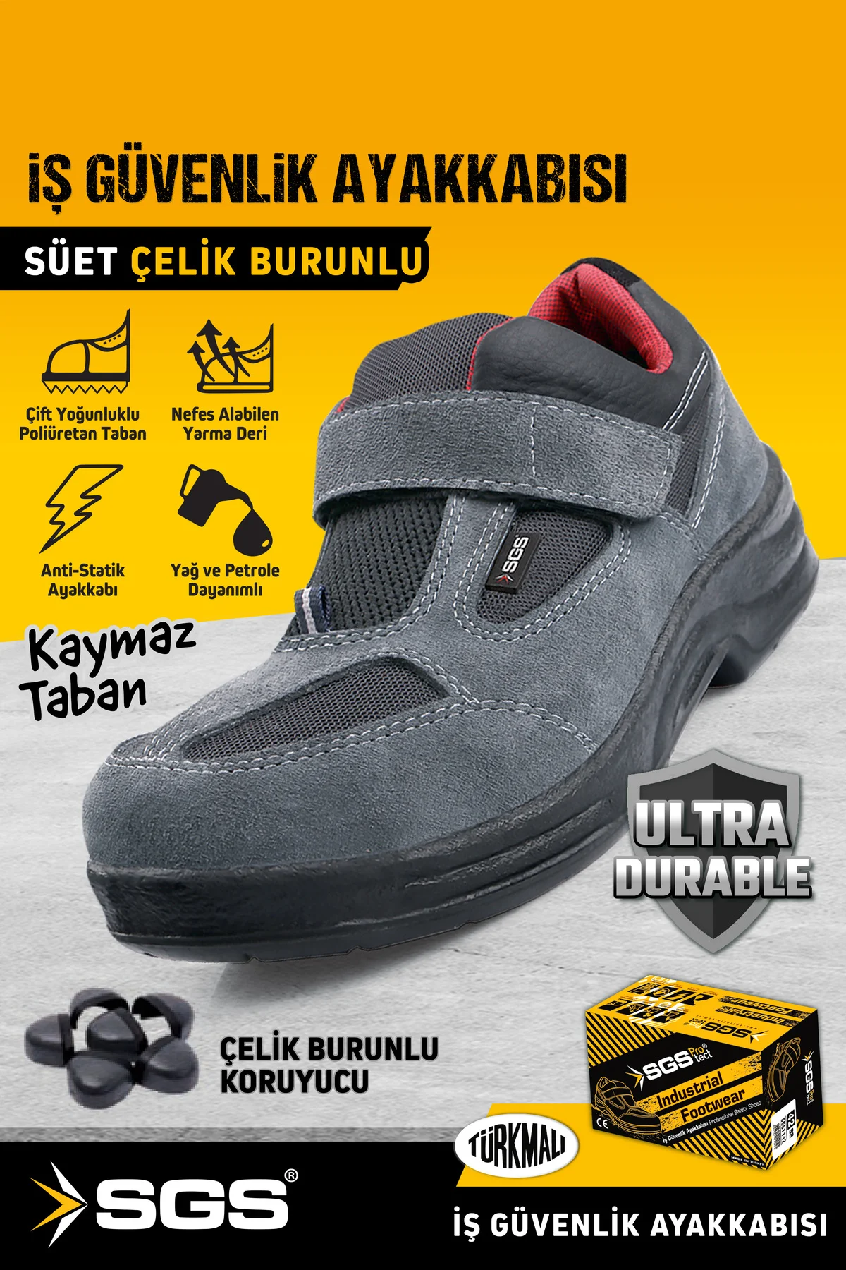 Çelik Burunlu İş Güvenliği Ayakkabısı Süet Ayakkabı