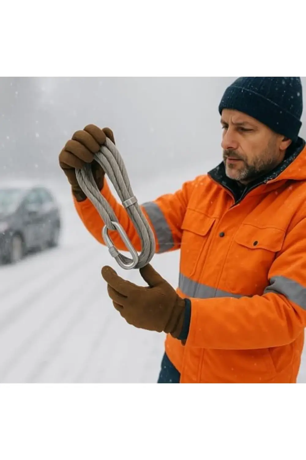 Çelik Çekme Halatı, 3,5 Metre, 6‑8 mm Kalınlık, İzoleli, Dayanıkl