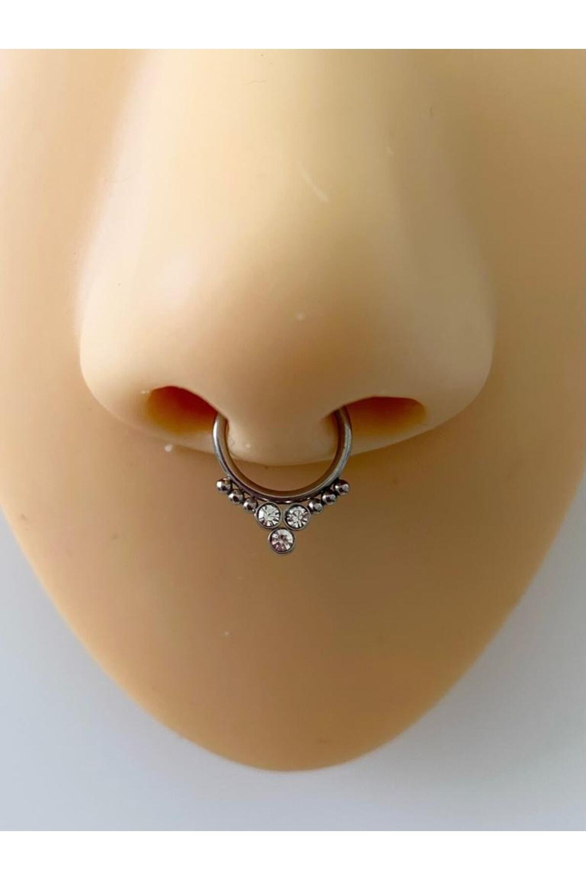 Çelik Delik Gerektirmeyen Fake Sıkıştırma Septum Piercing
