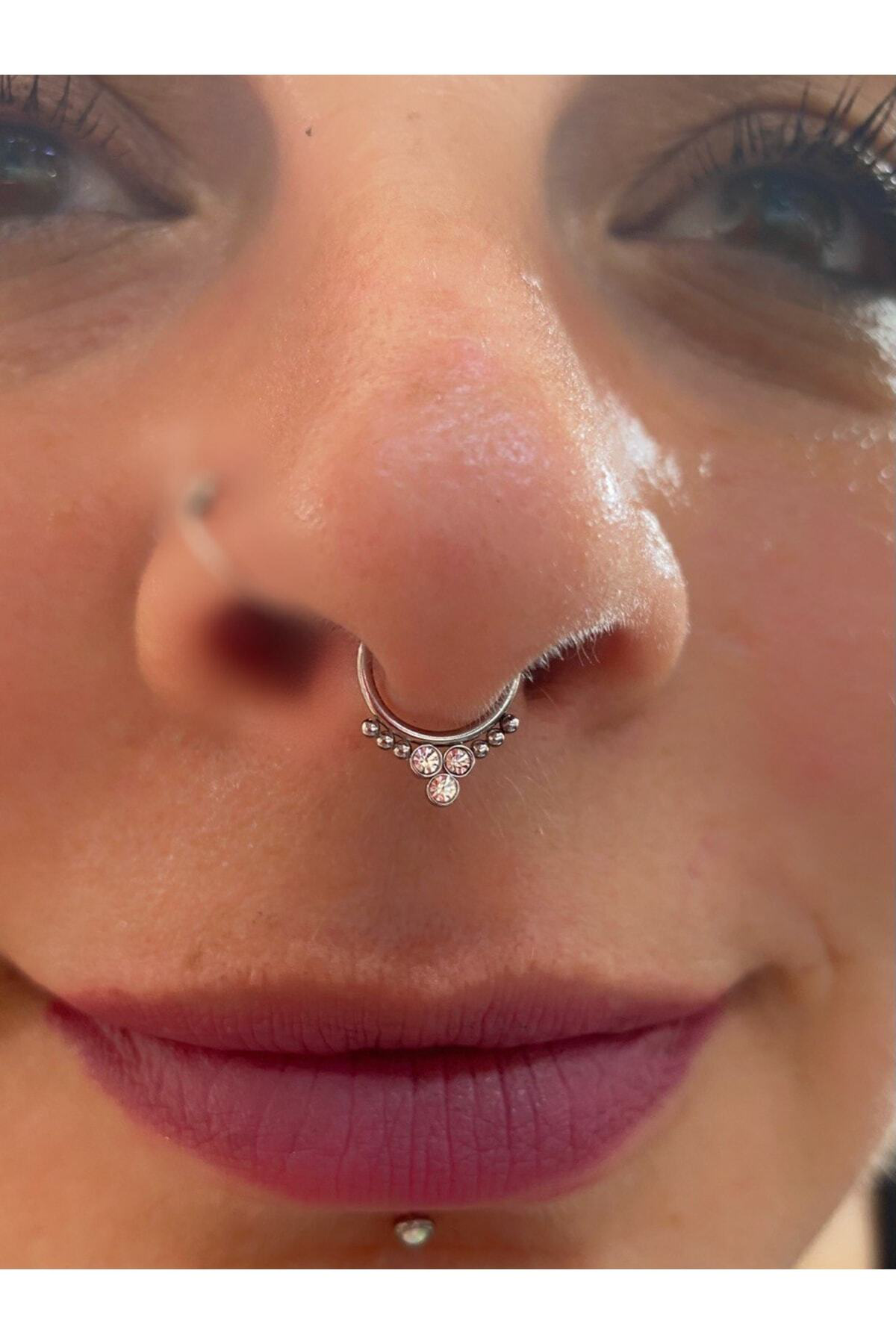 Çelik Delik Gerektirmeyen Fake Sıkıştırma Septum Piercing