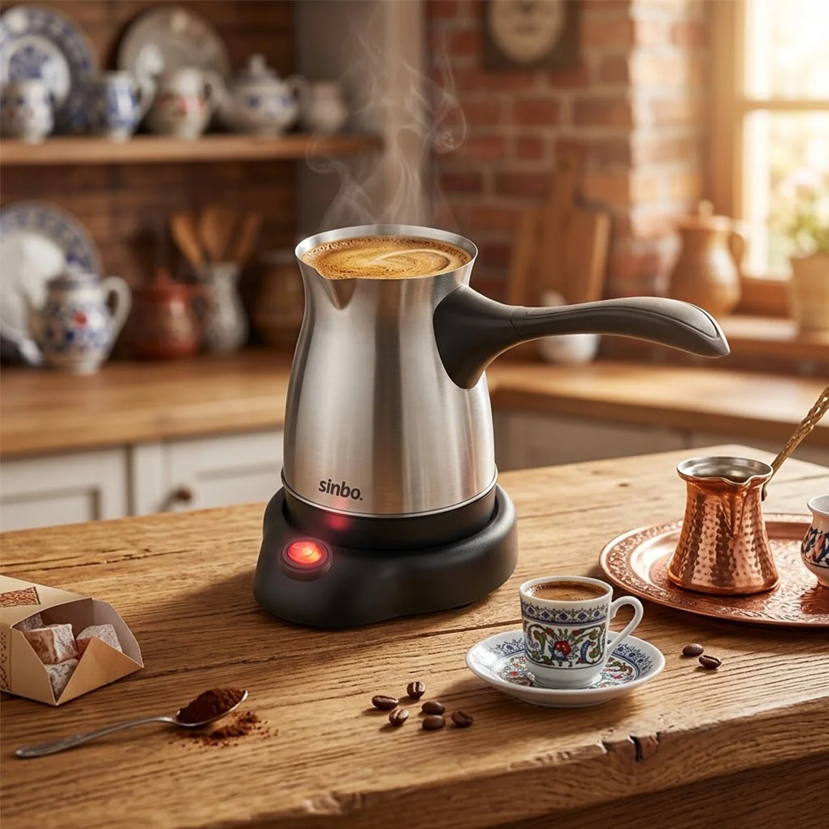 Çelik Elektrikli Cezve Türk Kahve Makinesi - 6FİNCAN=500ML 360° Kablosuz Kullanım Katlanır Kulp 600W SCM-9039 Fiyatı, Yorumları ve Özellikleri