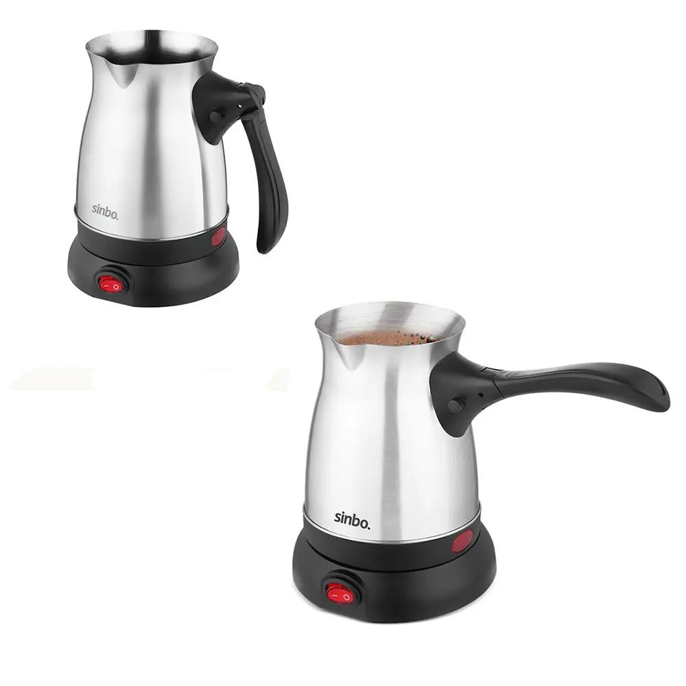 ÇELİK ELEKTRİKLİ CEZVE TÜRK KAHVE MAKİNESİ - 6FİNCAN=500ML 360 DE