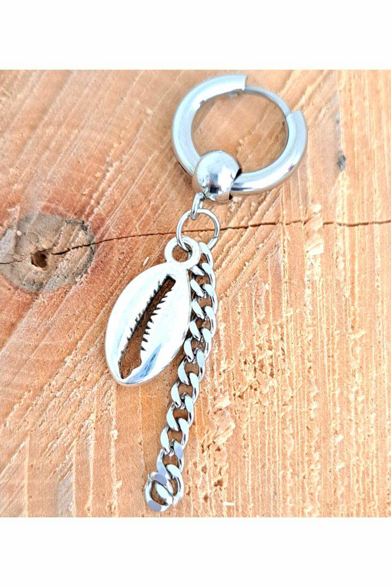 Çelik Figürlü Gümüş Renk Unisex Küpe 2 Adet