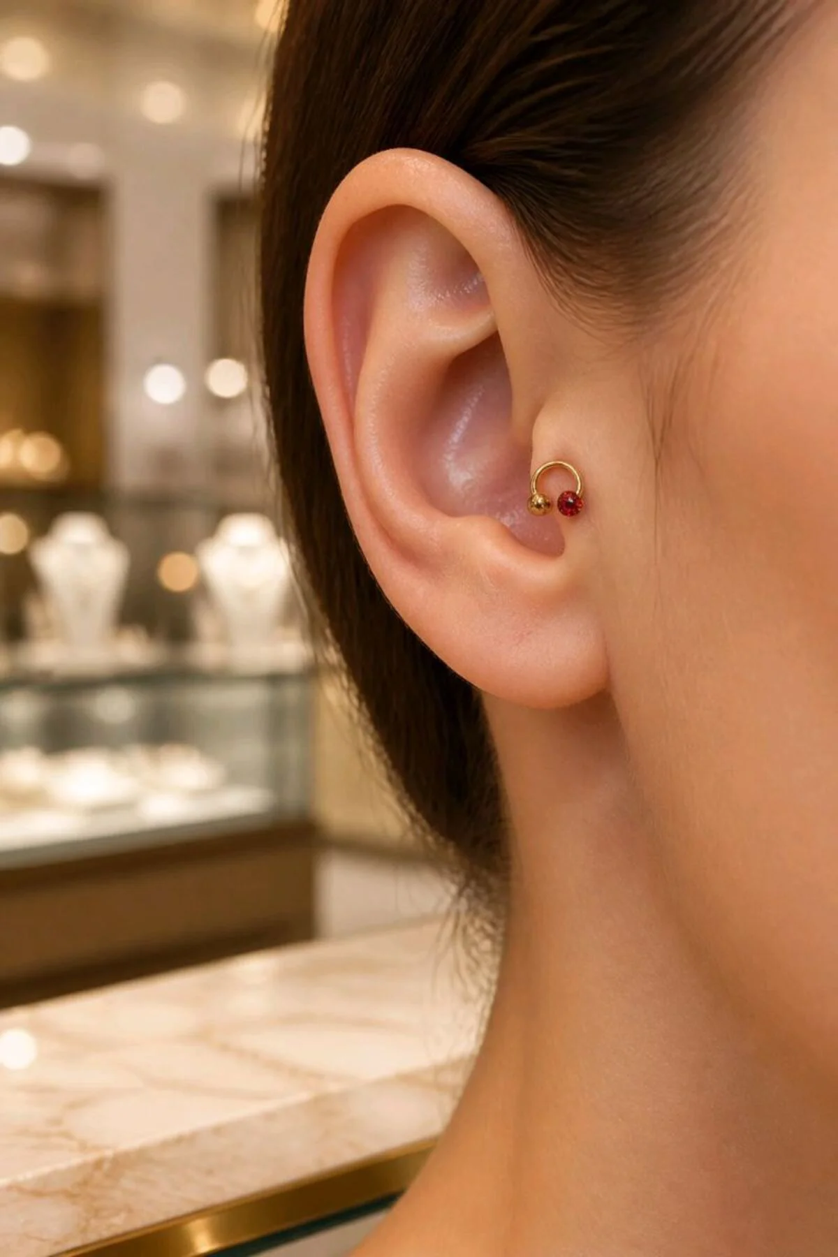 Çelik Figürlü Unisex Tragus Pırsıng