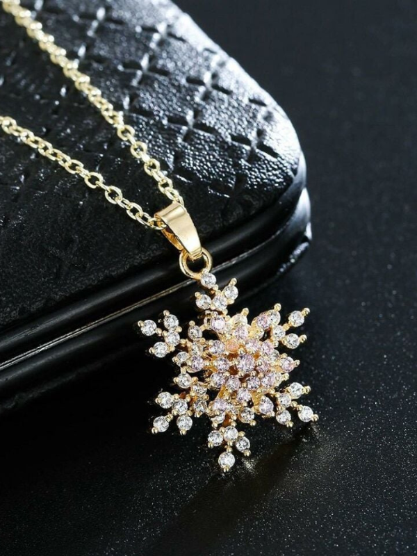 ÇELİK GOLD DÖNEN KAR TANESİ KOLYE