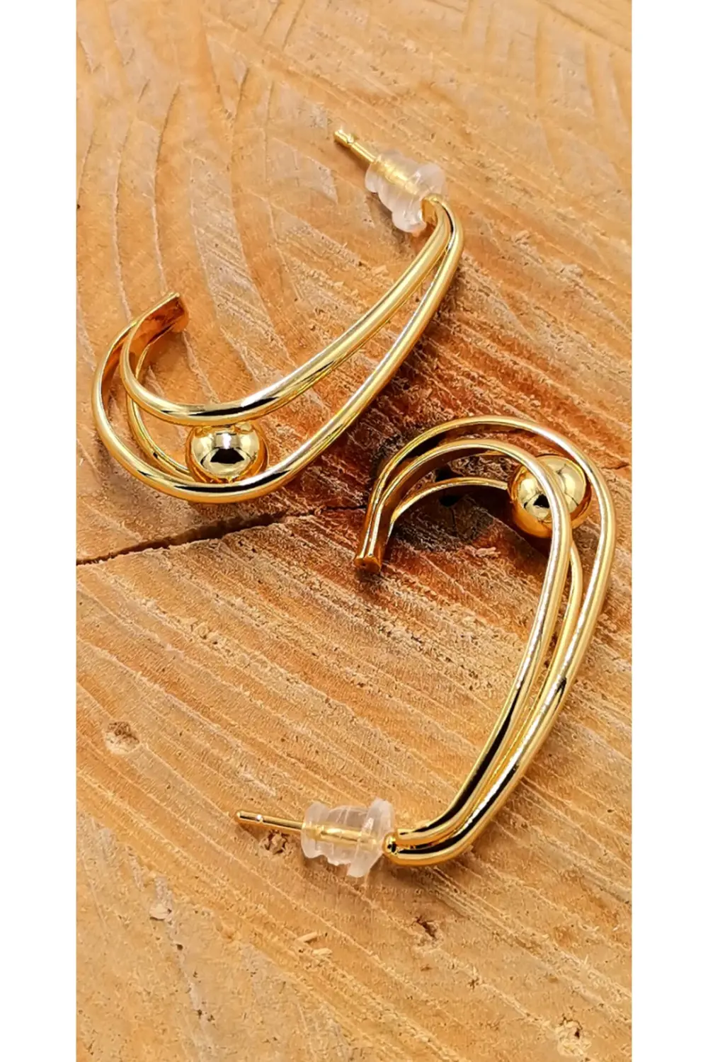 Çelik Gold Lüks Tasarım Küpe