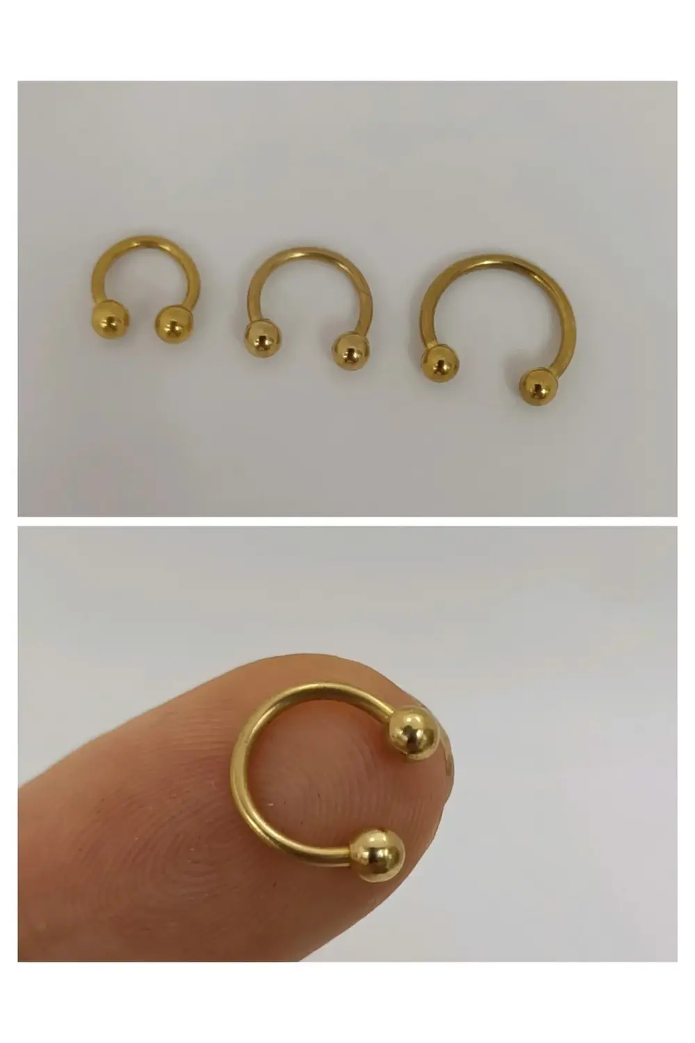 Arescollection Çelik Gold Yarım Halka Tragus Helix Rook Piercing