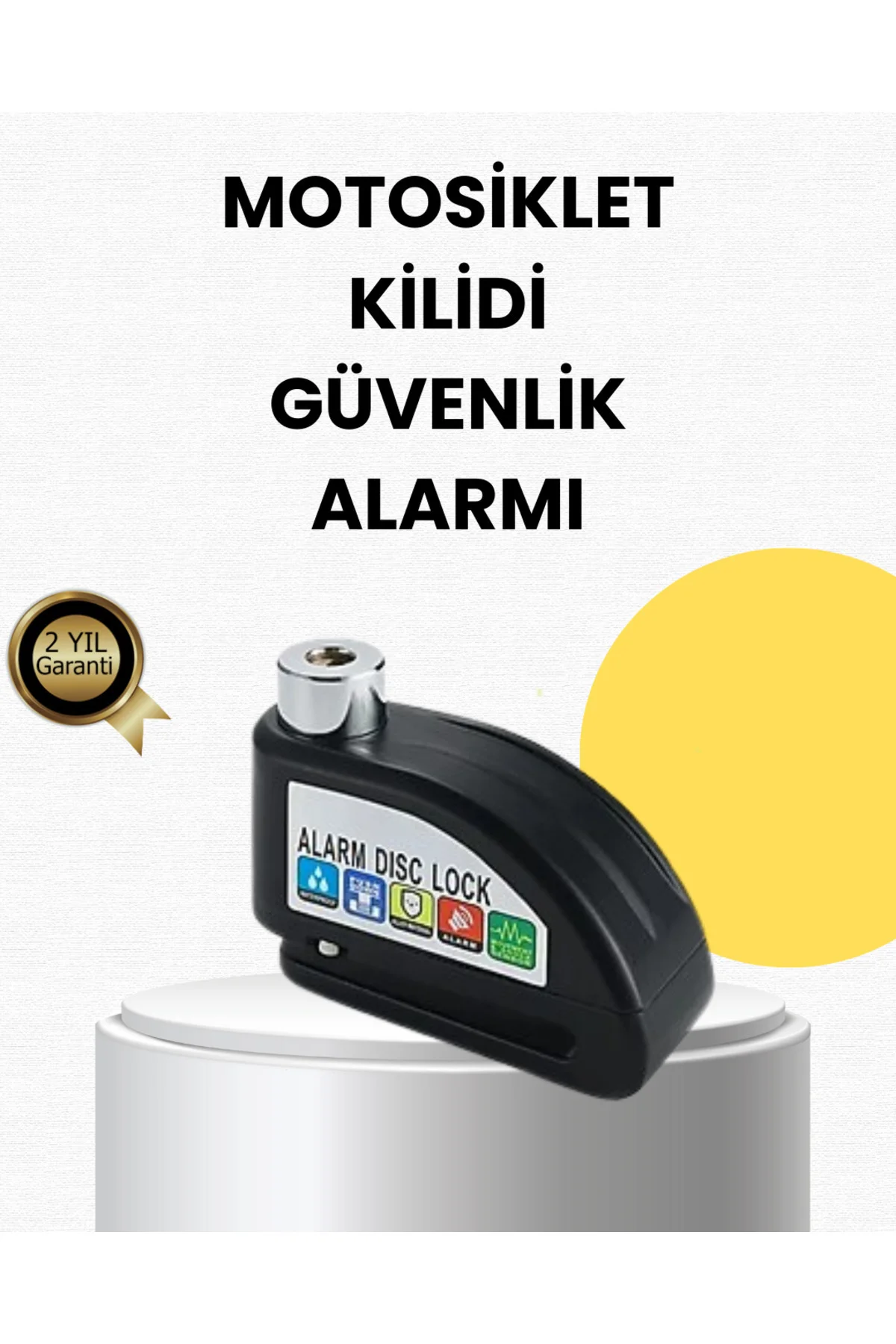 Çelik Gövdeli Alarm Disk Kilidi Motosiklet ve Bisiklet İçin Güven
