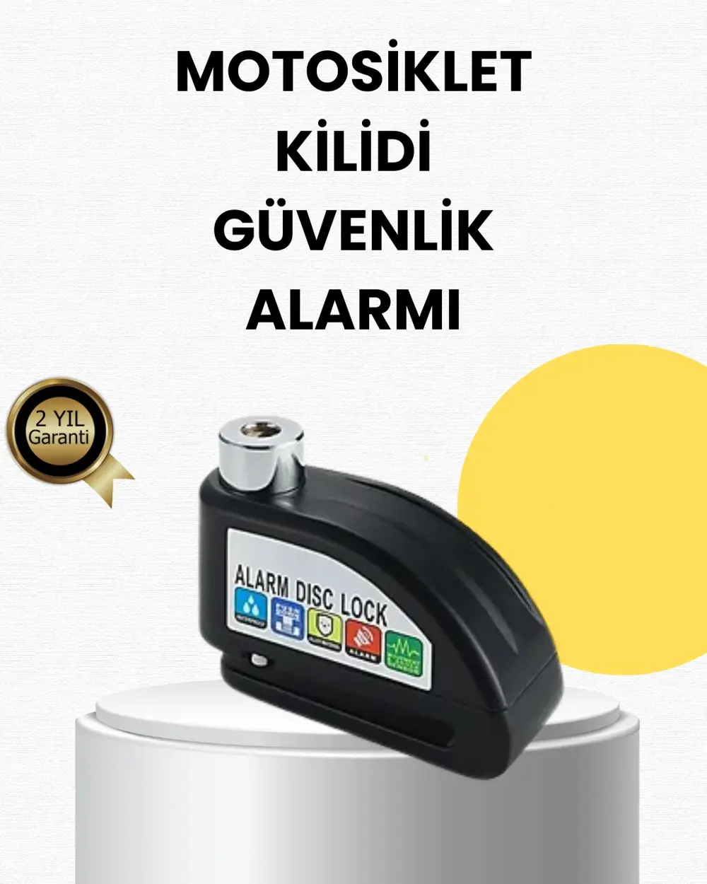Çelik Gövdeli Alarm Disk Kilidi Motosiklet ve Bisiklet İçin Güven