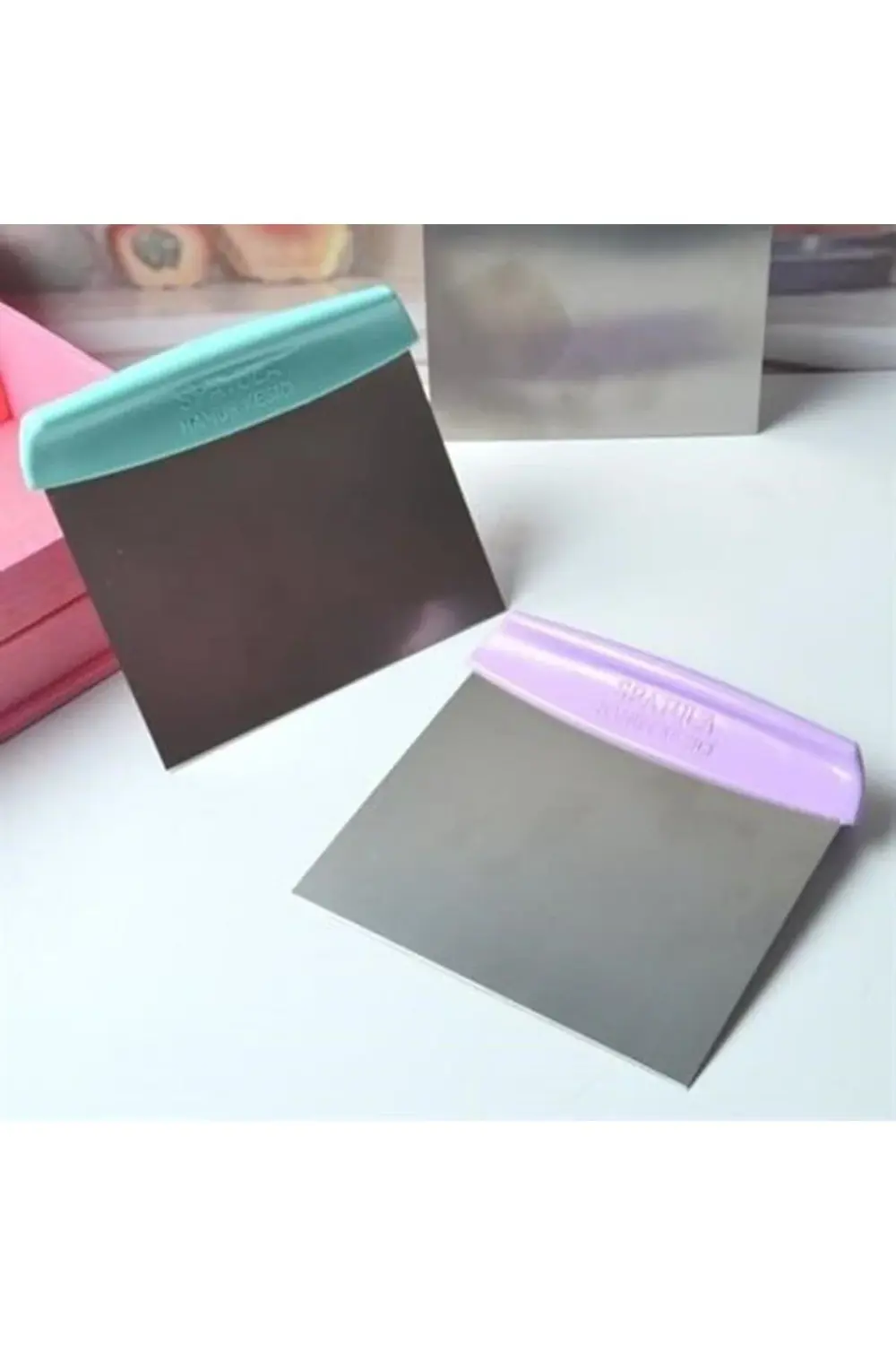 ® Çelik Hamur Kesici Kazıyıcı Pasta Kek Dekorasyon Spatula Aleti