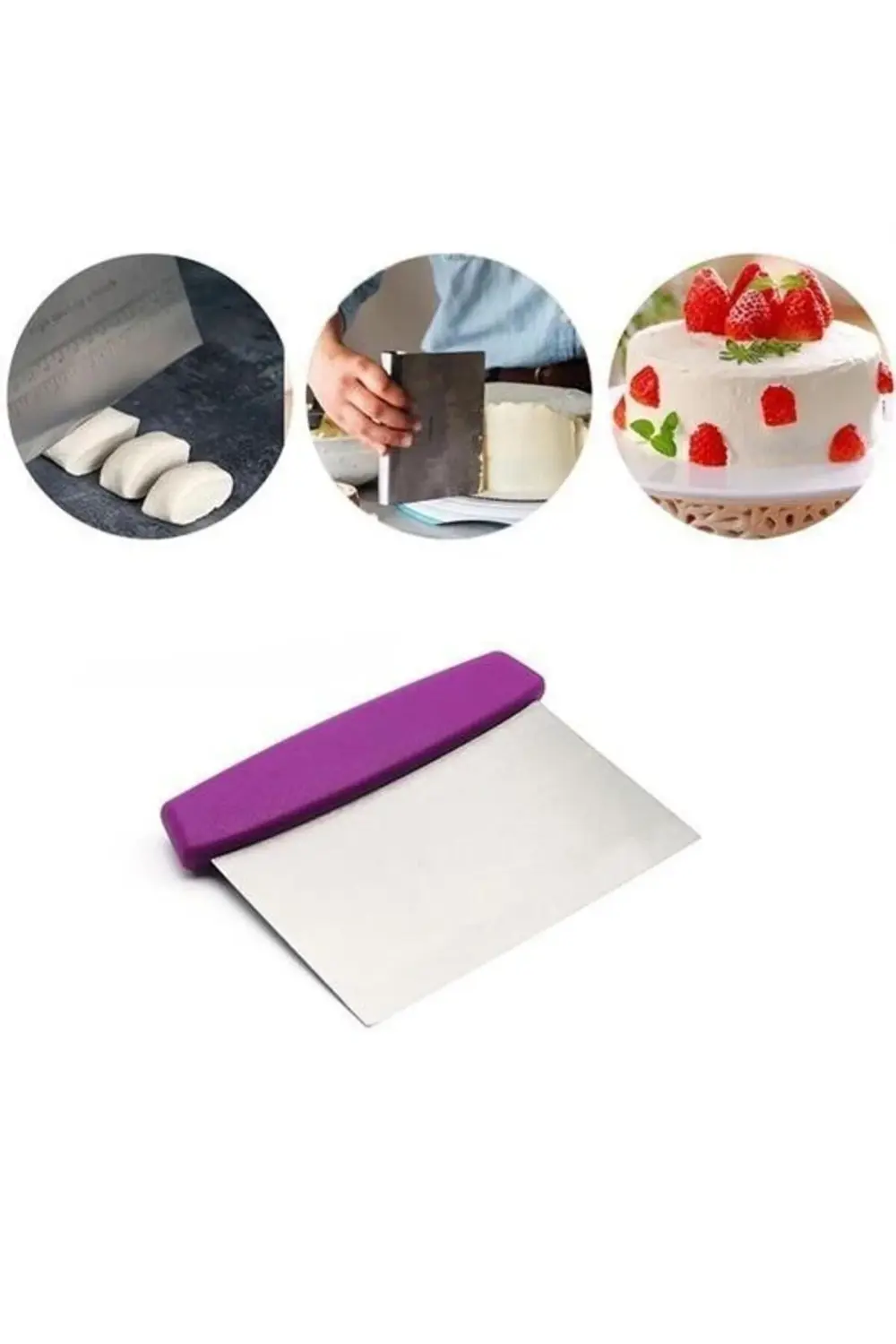 ® Çelik Hamur Kesici Kazıyıcı Pasta Kek Dekorasyon Spatula Aleti