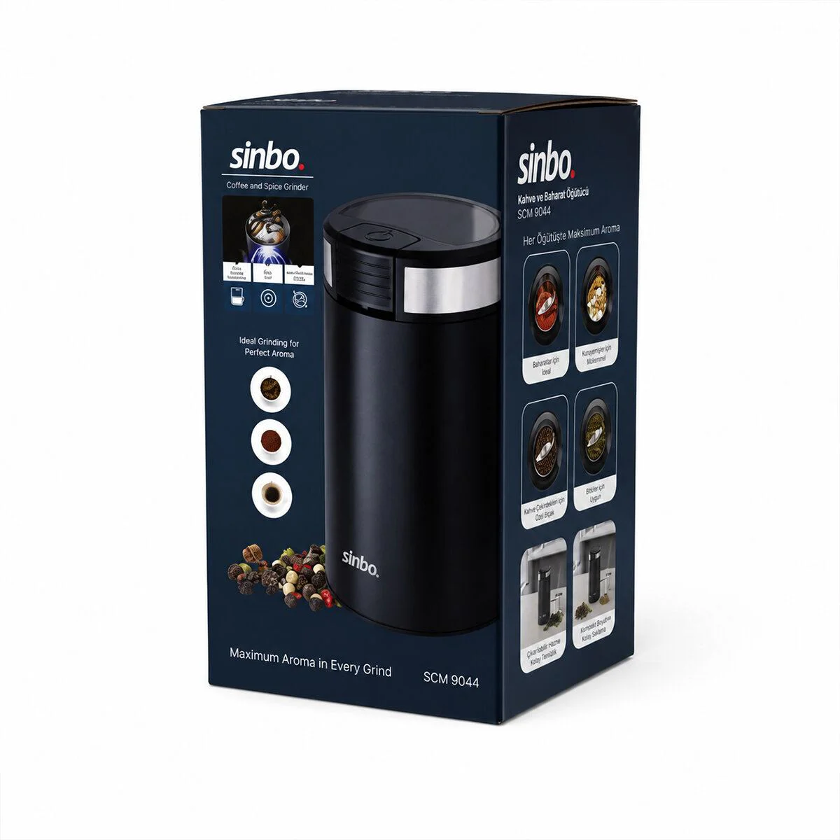 Çelik Hazneli 2 Bıçaklı Kahve ve Baharat Öğütücü Makinesi 50g Kap