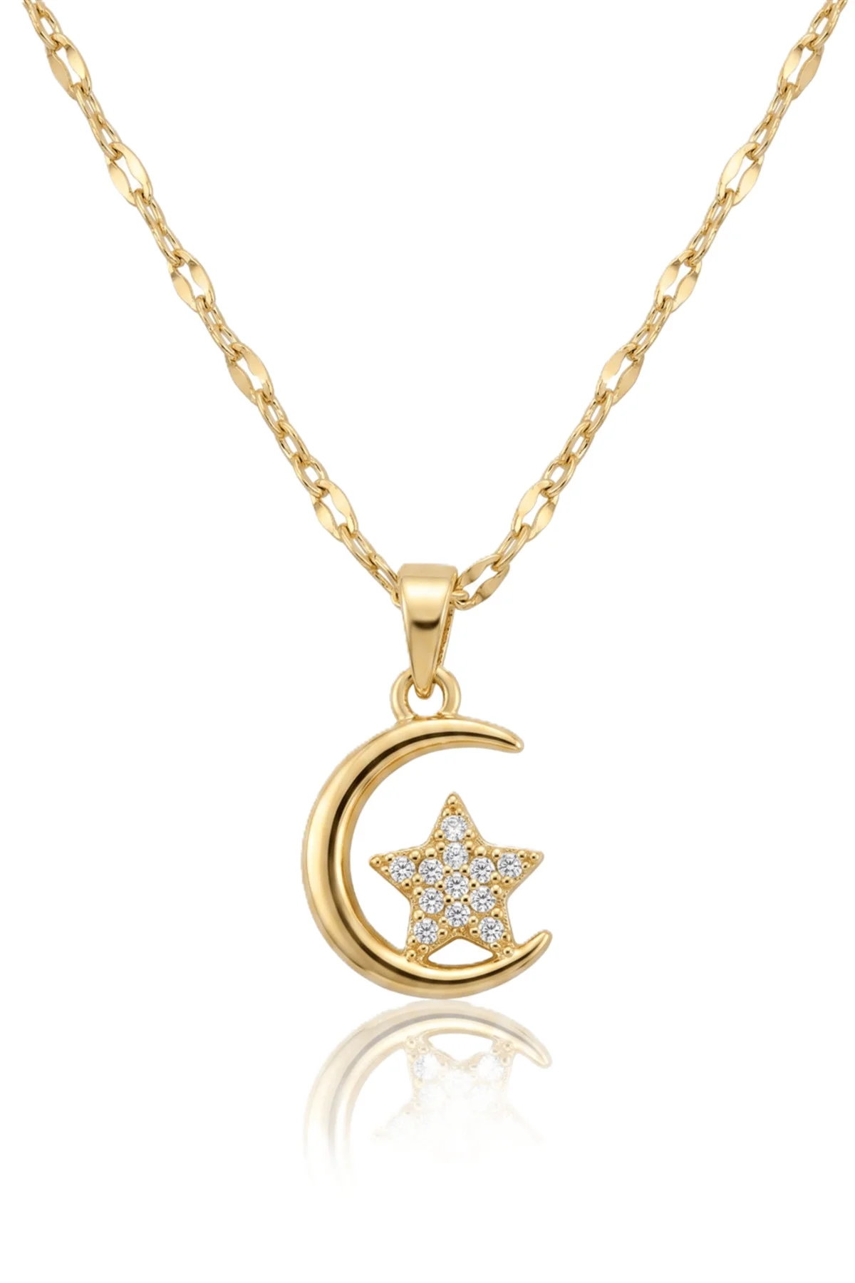 Çelik Hilal Yıldız Kolye GOLD 45cm Fiyatı, Yorumları ve Özellikleri