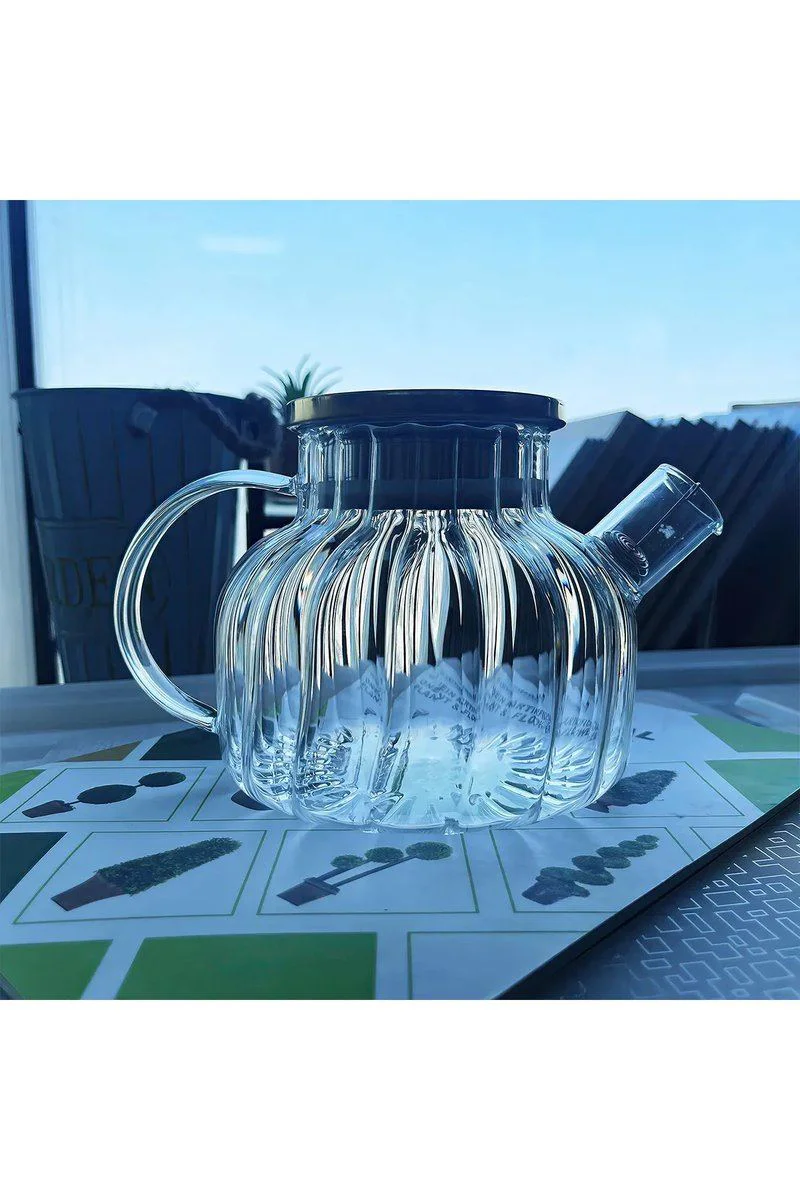 Çelik Kapaklı Borosilikat Dilimli Süzgeçli Cam Demlik 1000 ml - Bitki Çayı Demlemek İçin İdeal Fiyatı, Yorumları ve Özellikleri