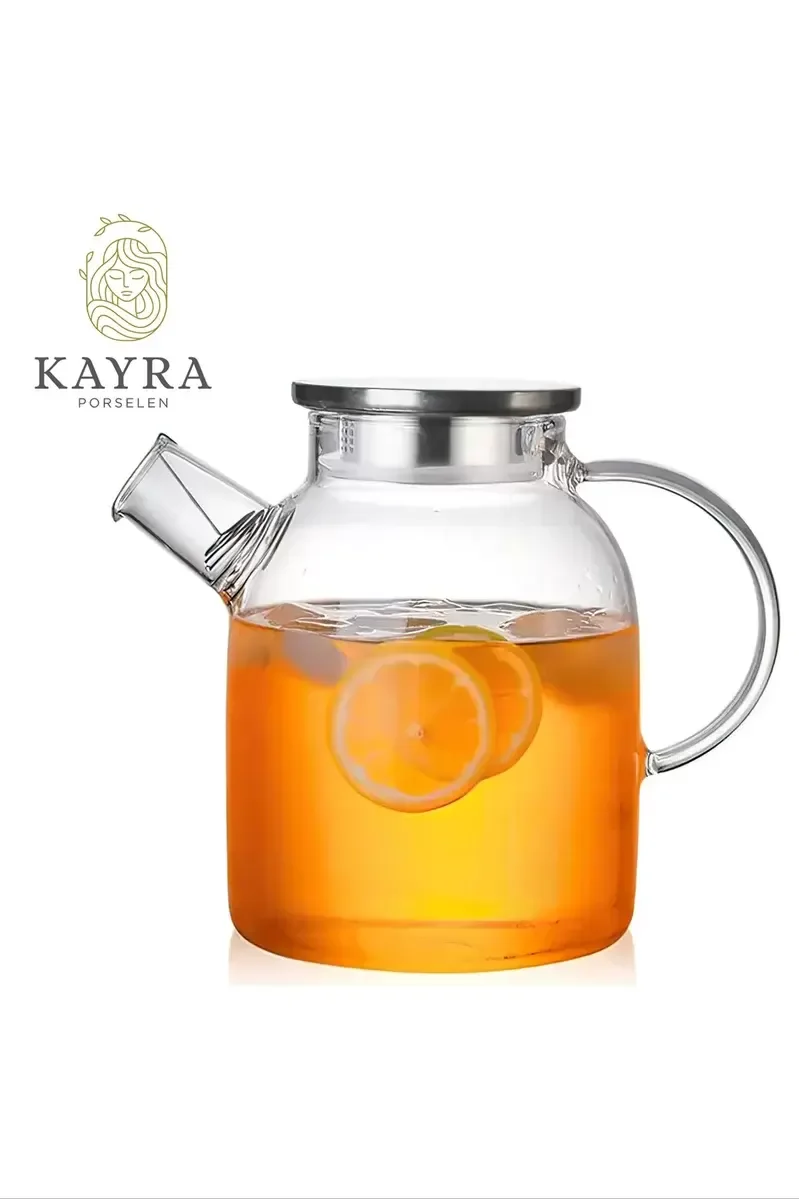 Çelik Kapaklı Borosilikat Cam Demlik 1500ML Royaleks-CM-2003