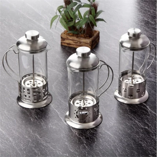 Çelik Kulplu Cam French Press - 350 ml