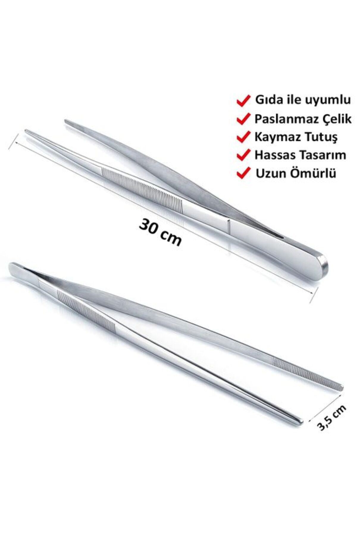 Çelik Masterchef Et Cımbızı Maşa Pişirme Çelik Maşa 30cm Profesyo