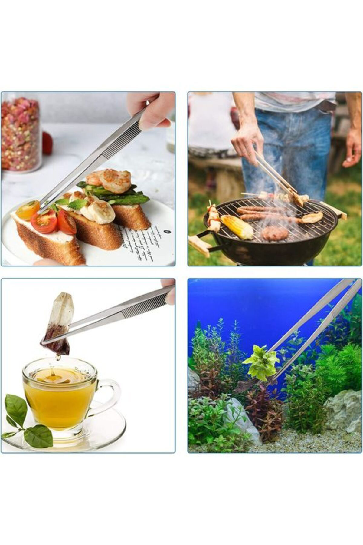 Çelik Masterchef Et Cımbızı Maşa Pişirme Çelik Maşa 30cm Profesyo