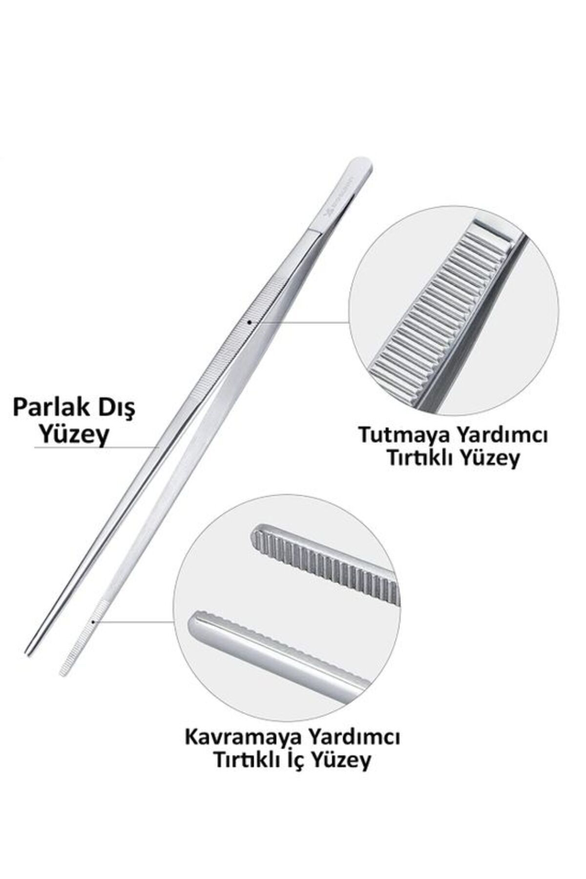 Çelik Masterchef Et Cımbızı Maşa Pişirme Çelik Maşa 30cm Profesyo