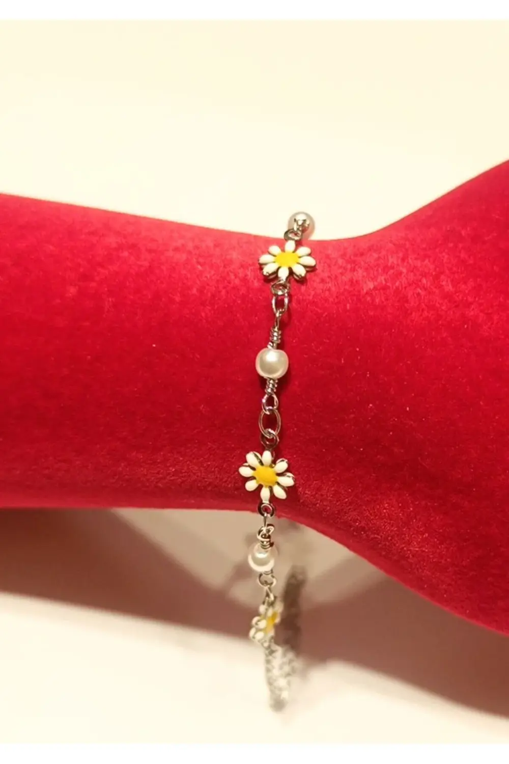 Çelik Papatya Bileklik