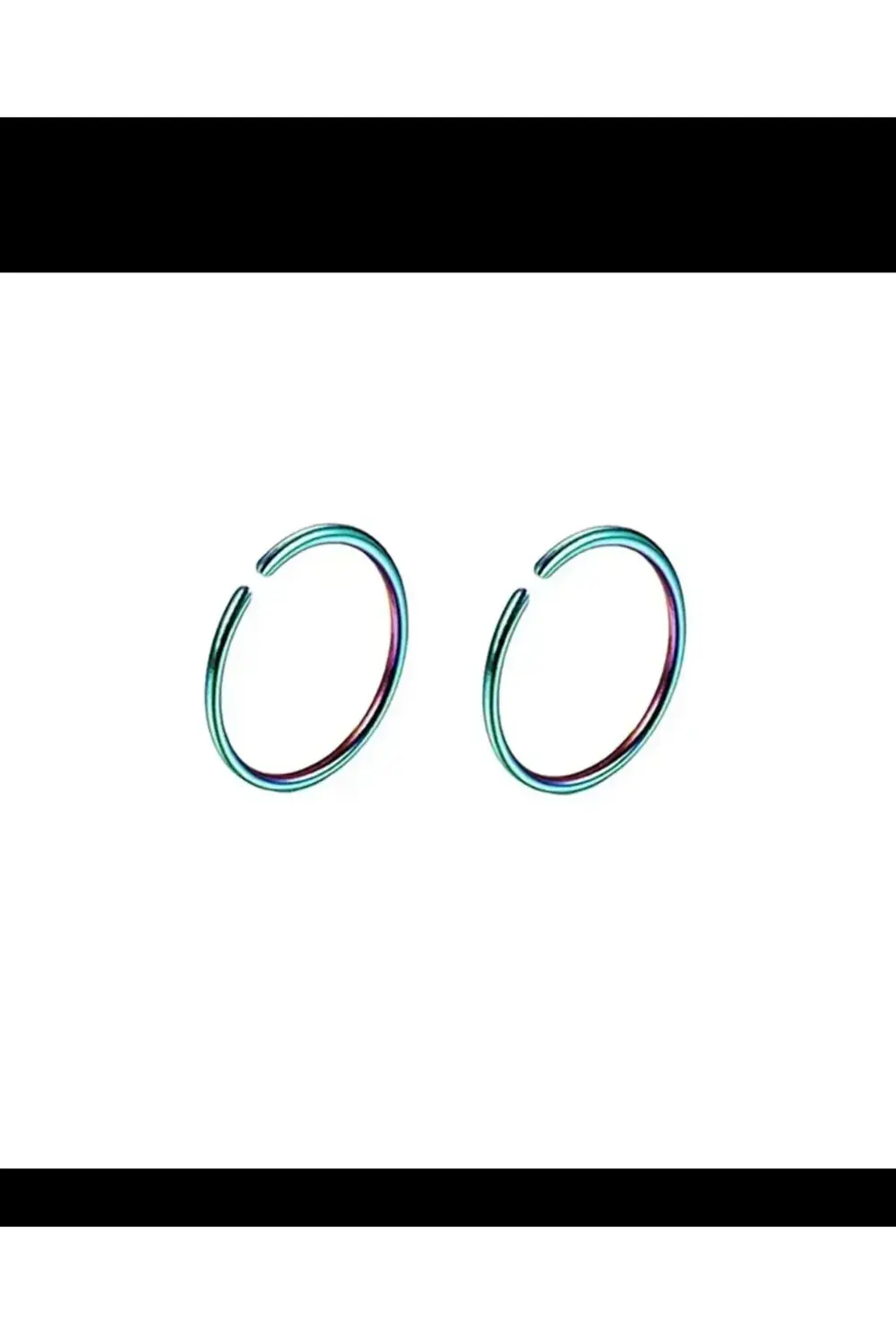 Çelik Rainbow Delik Gerektirmeyen Sıkıştırmalı Halka Burun Pierci