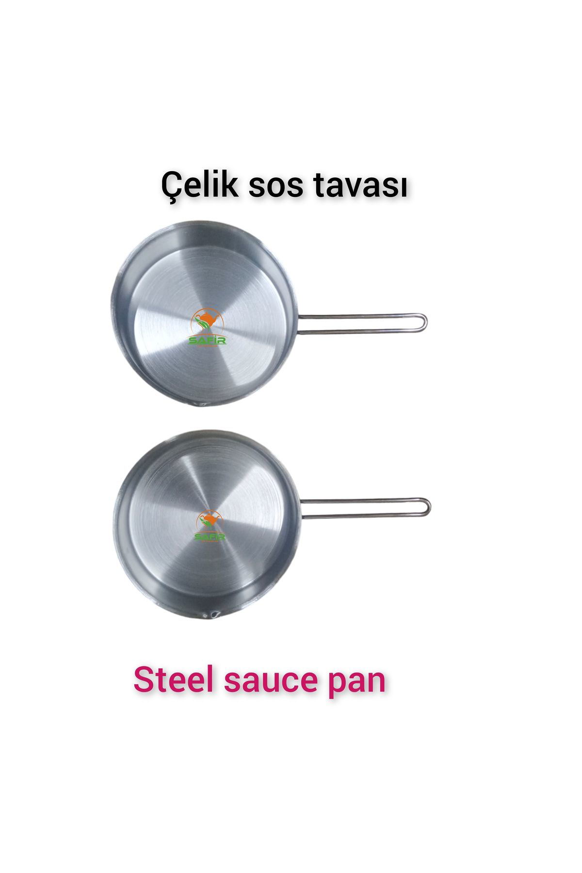 Safir Çay Kazanlari Çelik Sosluk Çelik Sos Tavası 20 Cm Ebatlı Büyük Boy 430 Kalite Ç