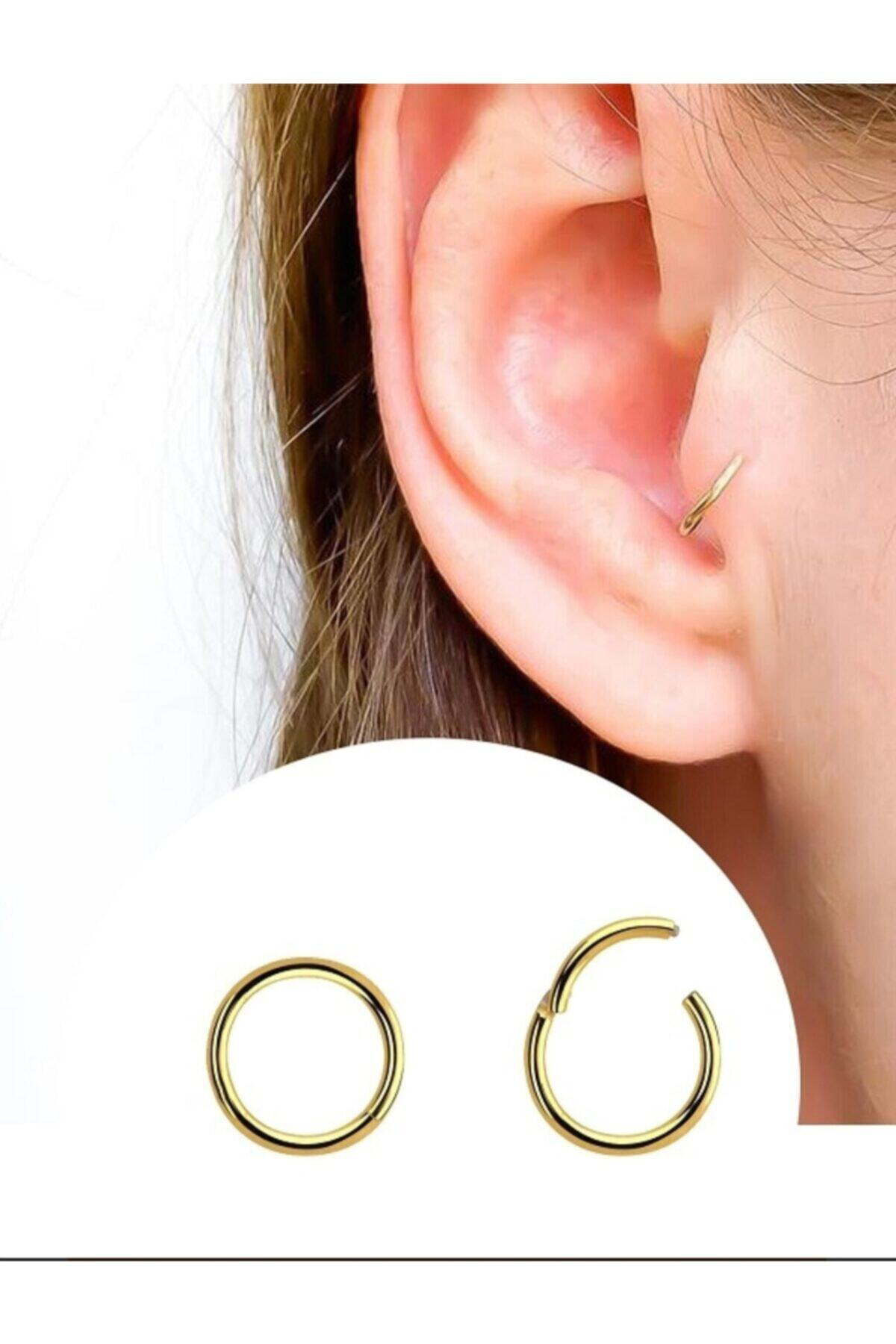Çelik Tam Halka Tragus Kıkırdak Piercingi