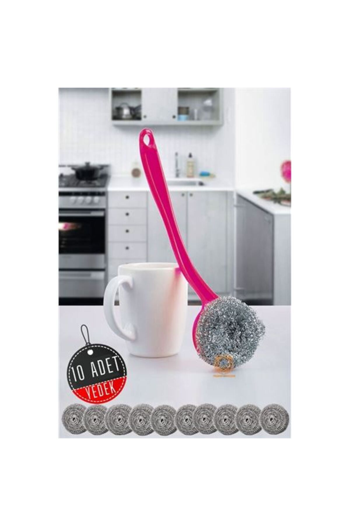 Modacar Çelik Tel Bulaşik Teli Ergonomik 10 Yedekli M.Janssens Design