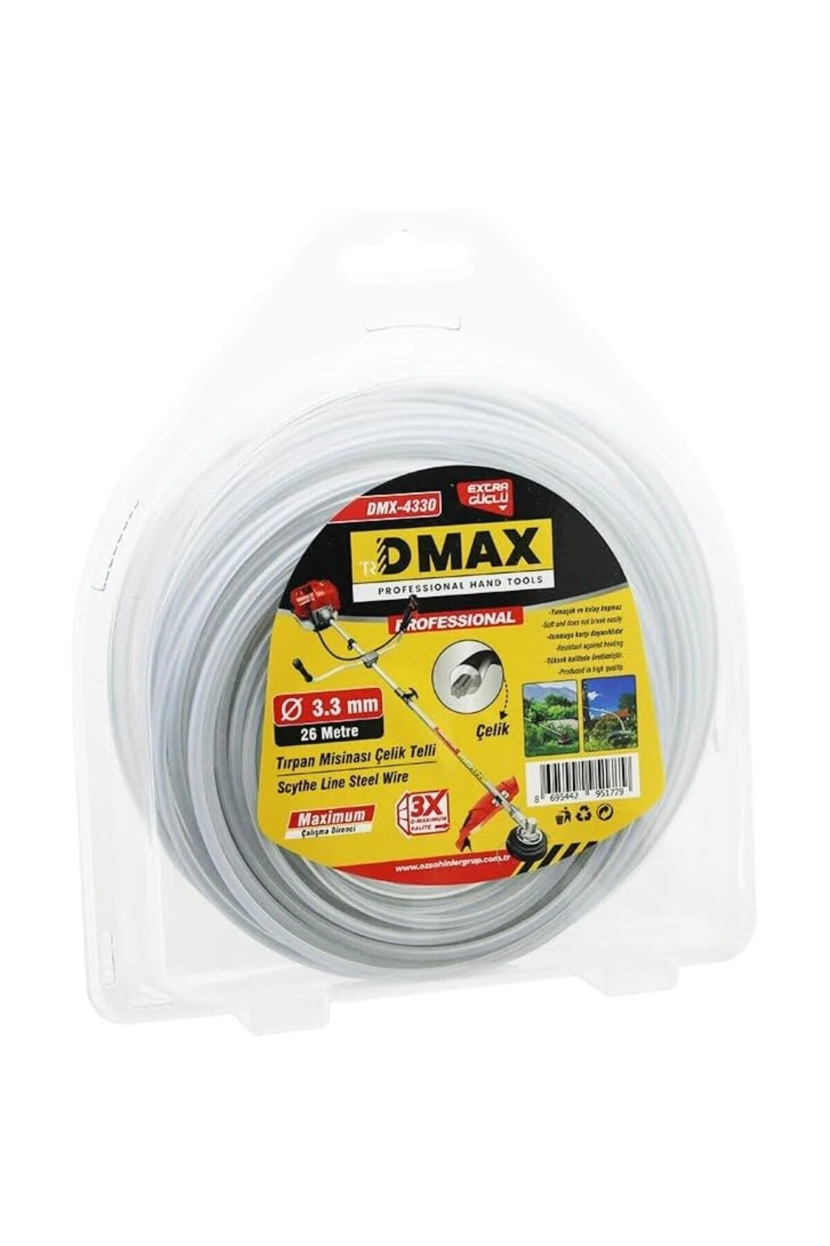 ÇELİK TELLİ YUVARLAK 3.3MM X 26MT ÇİM BİÇME TIRPAN MİSİNASI