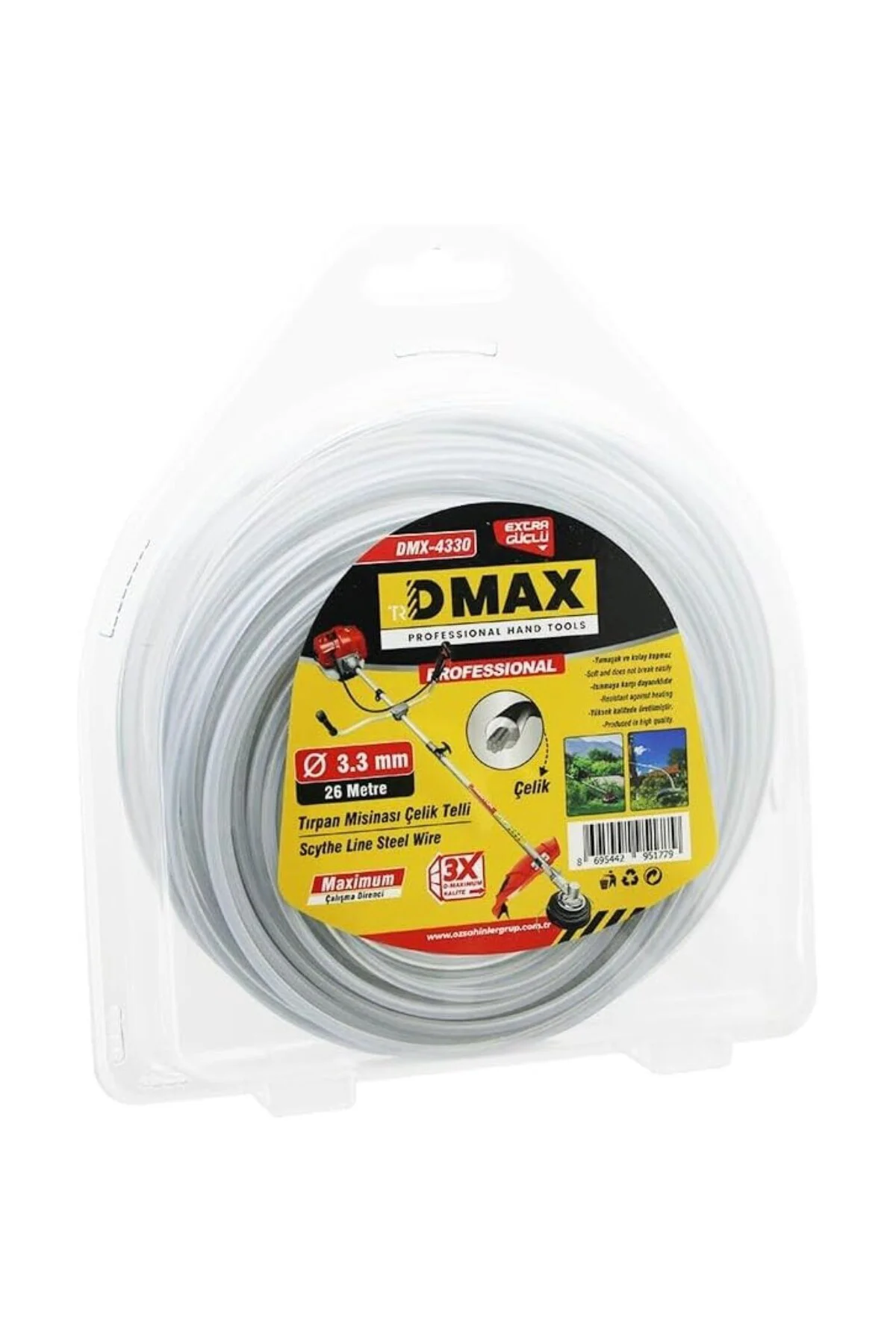 ÇELİK TELLİ YUVARLAK 3.3MM X 26MT ÇİM BİÇME TIRPAN MİSİNASI