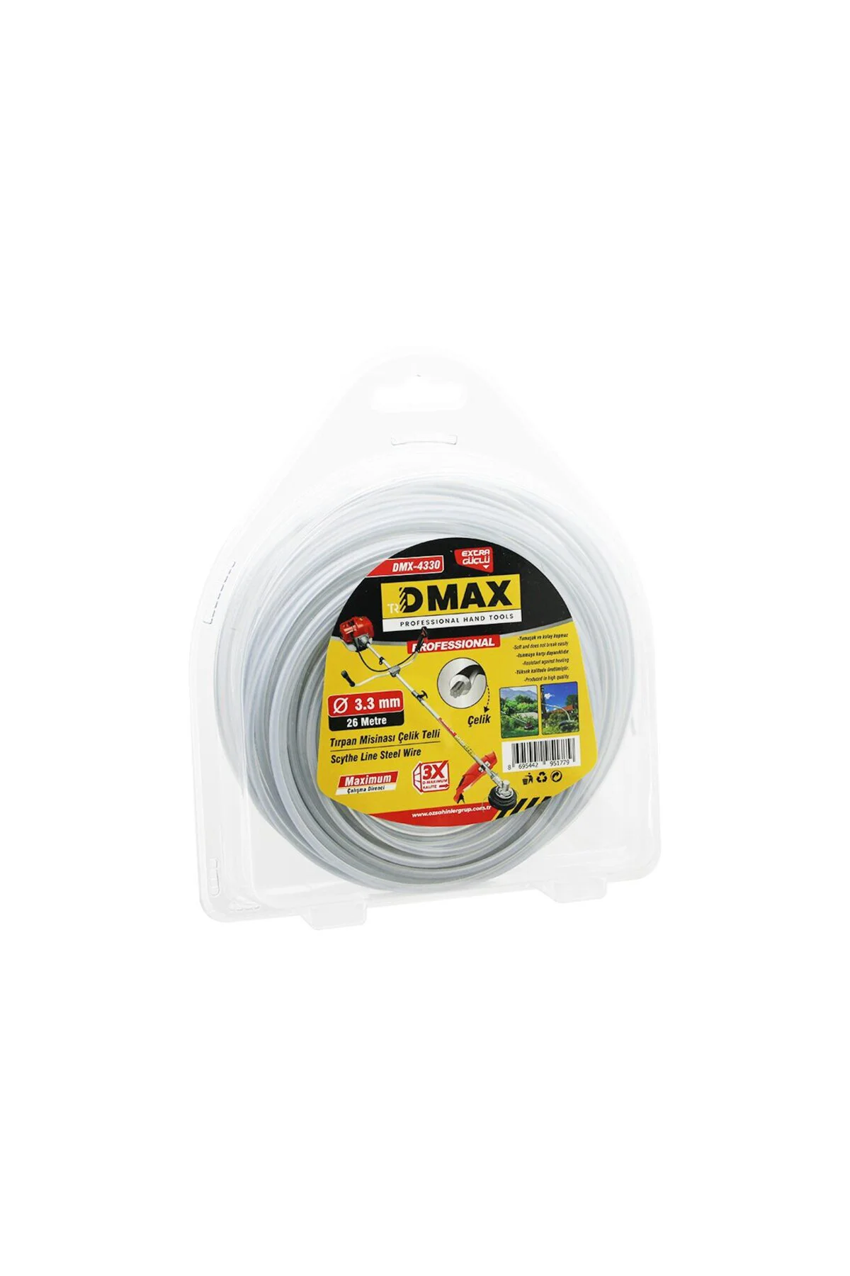 Çelik Telli Yuvarlak 3.3MM X 26MT Çim Biçme Tırpan Misinası