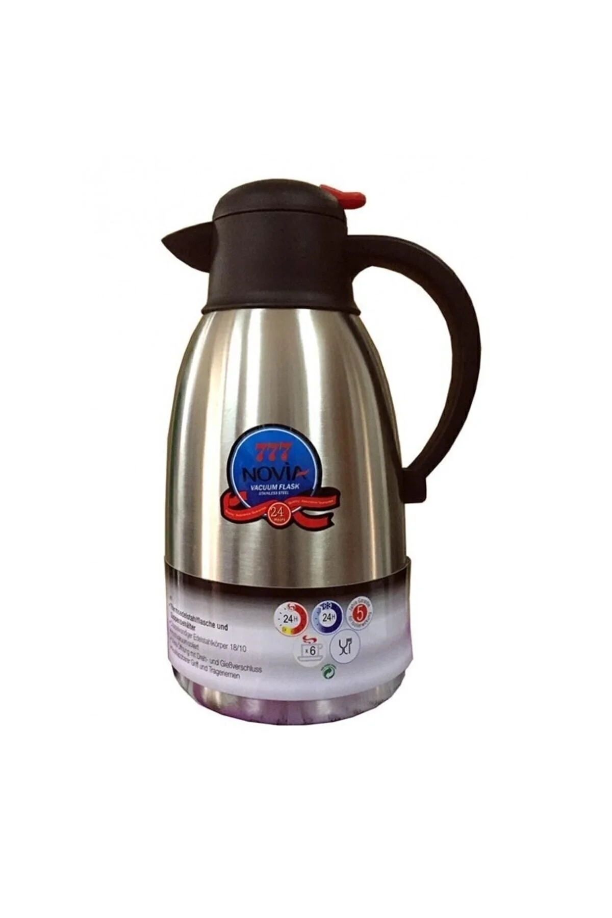 Çelik termos 2 litre gümüş renk 24 saat yalıtım süresi ile içecek saklama kabı - Spor &amp; Outdoor