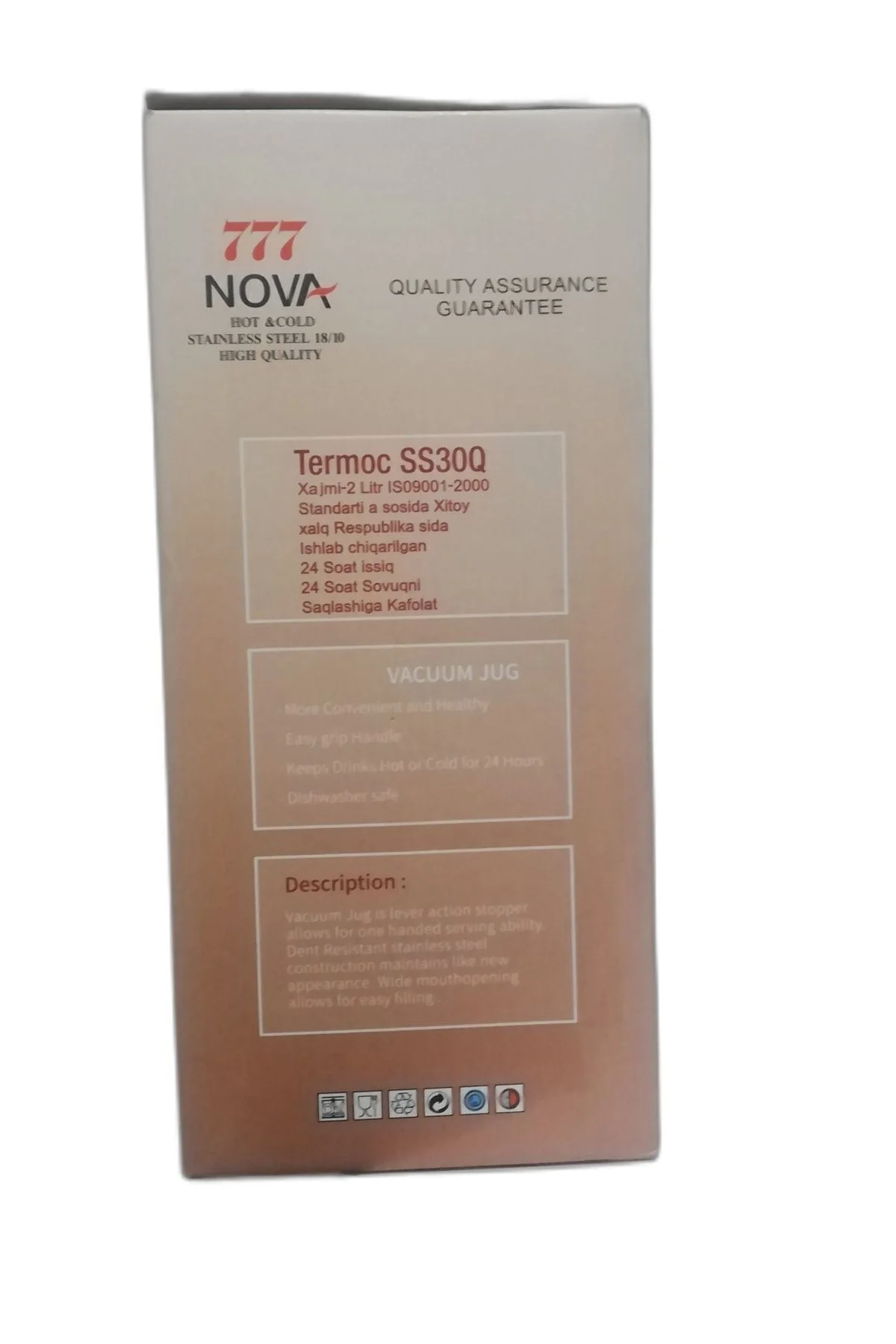 Çelik termos 3 litre gümüş renk 24 saat yalıtım süresi ile içecek saklama - Spor &amp; Outdoor