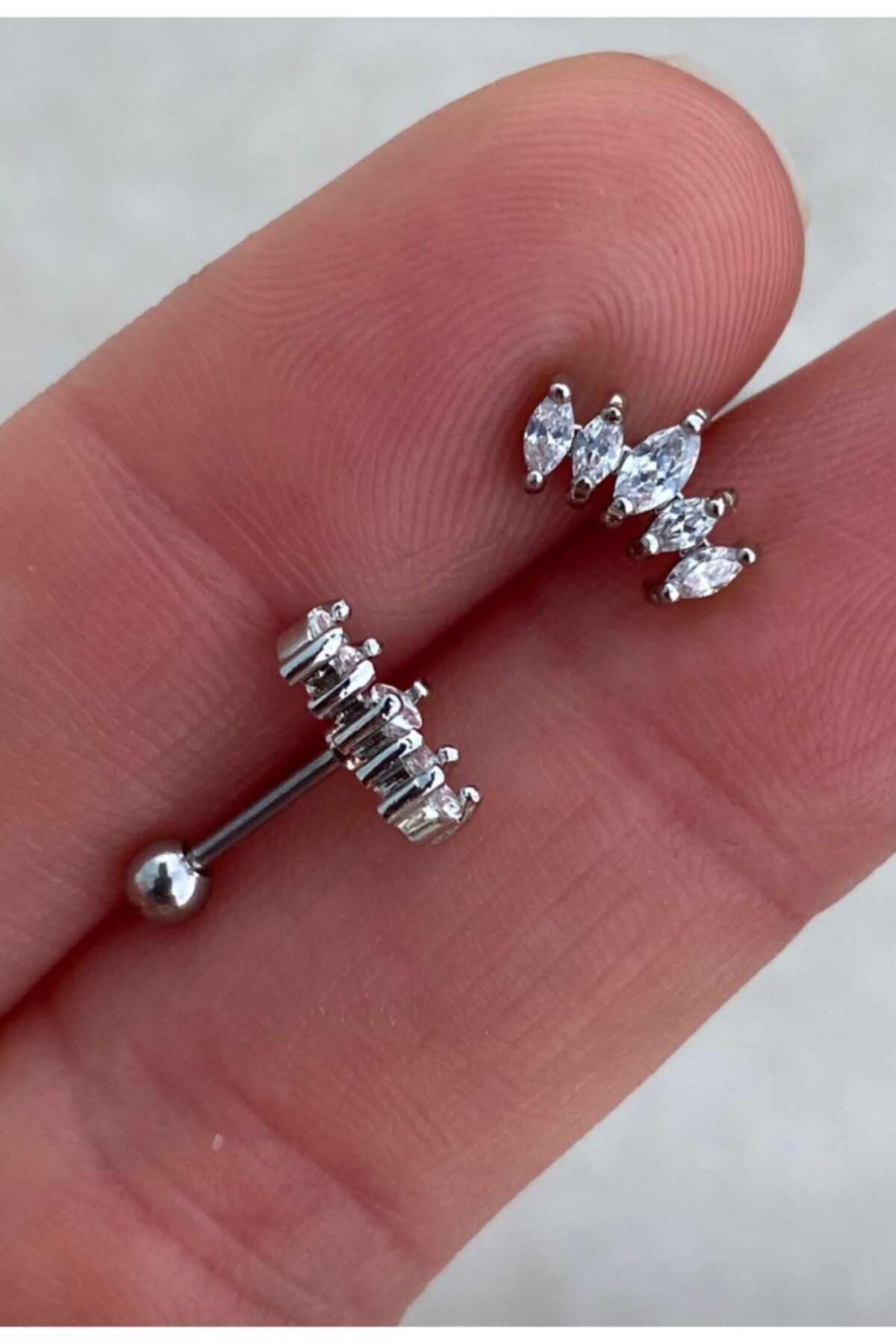 Çelik Zirkon Taş Tragus Helix Piercing