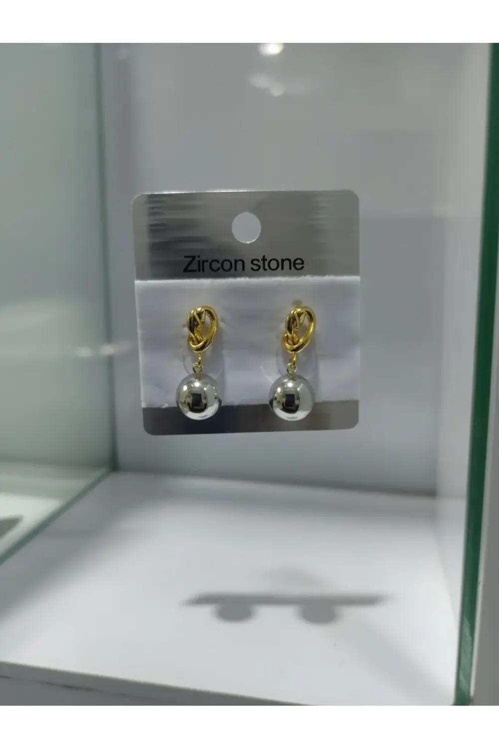 Çelik Zirkon taşlı Küpe