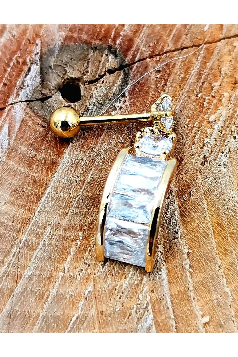 Çelik Zirkon Taşlı Piercing