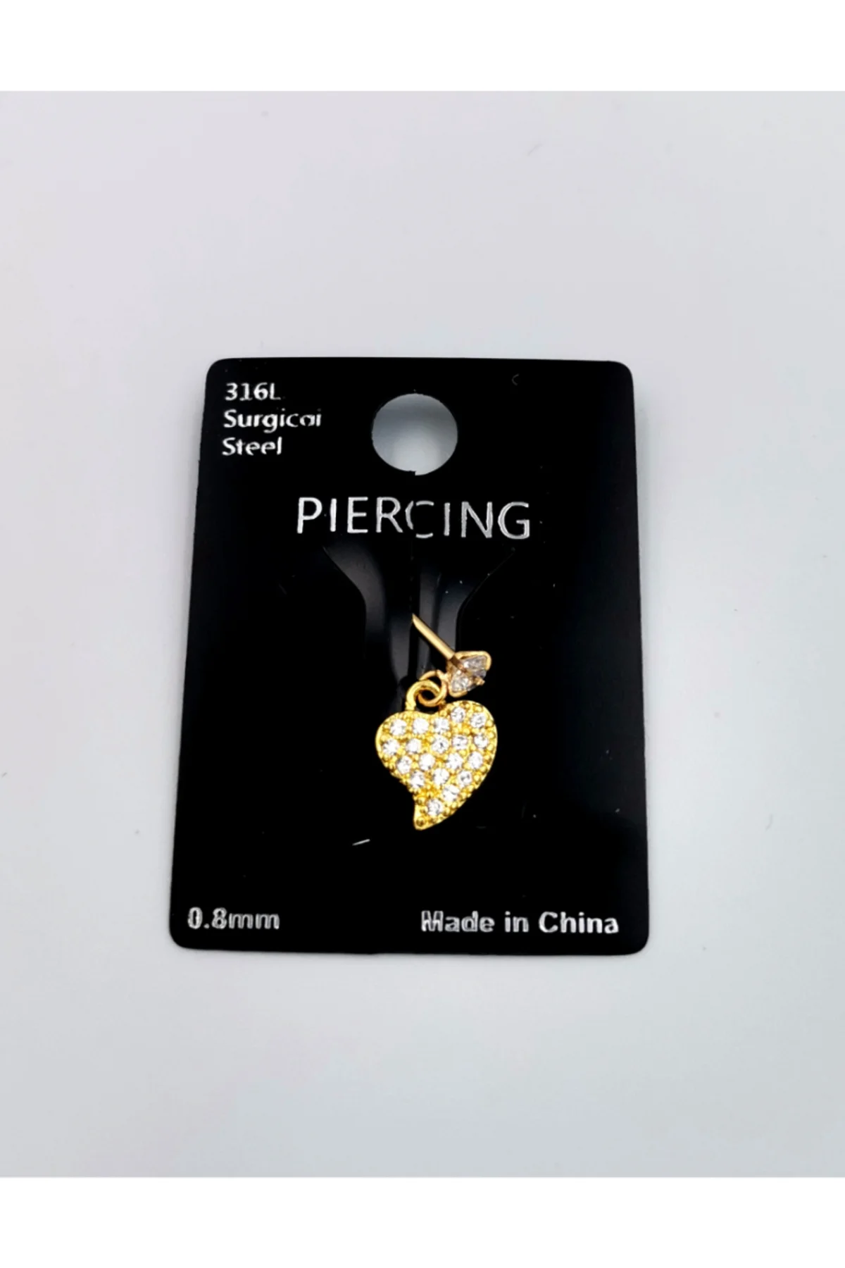 Çelik Zirkon Taşlı Piercing