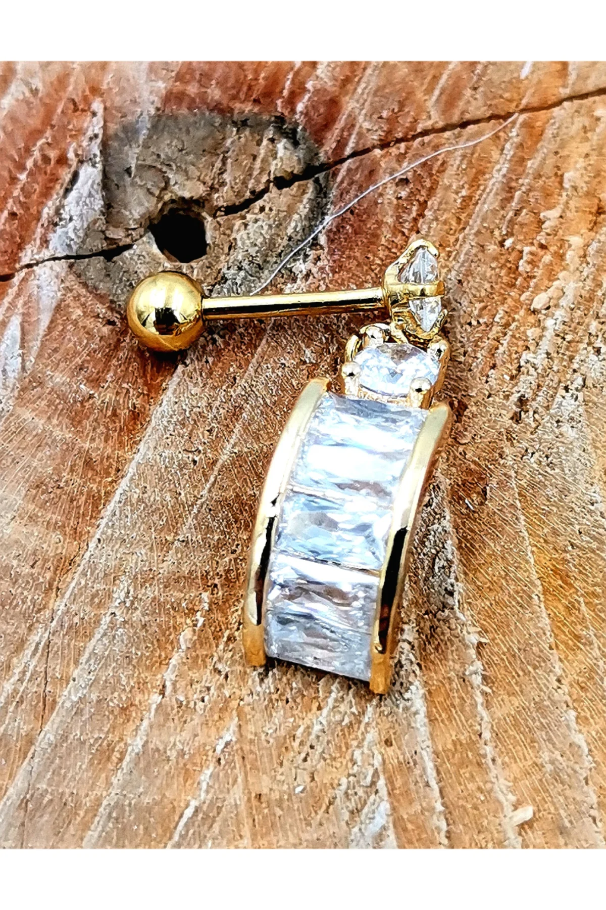 Çelik Zirkon Taşlı Piercing