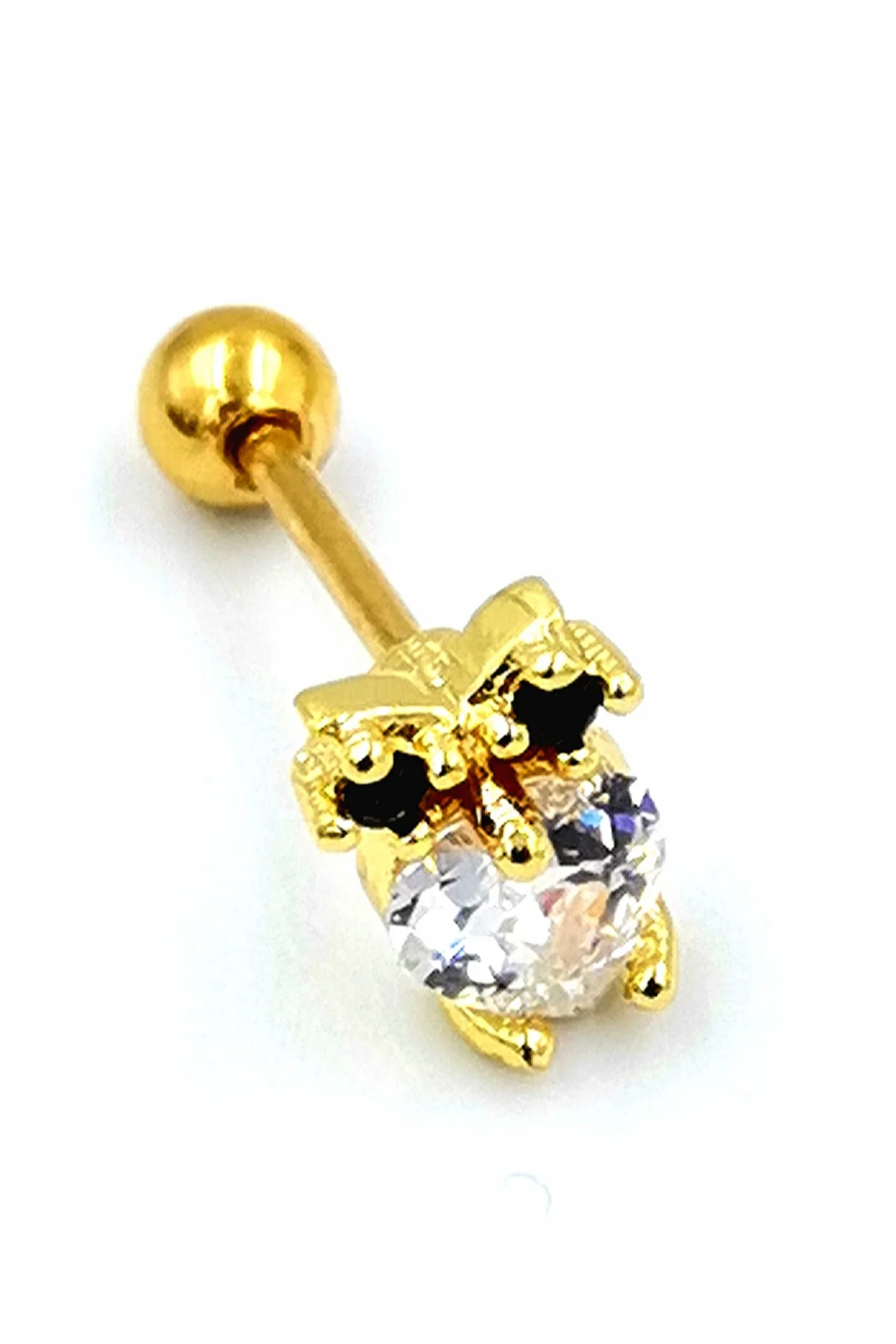 Çelik Zirkon Taşlı Piercing