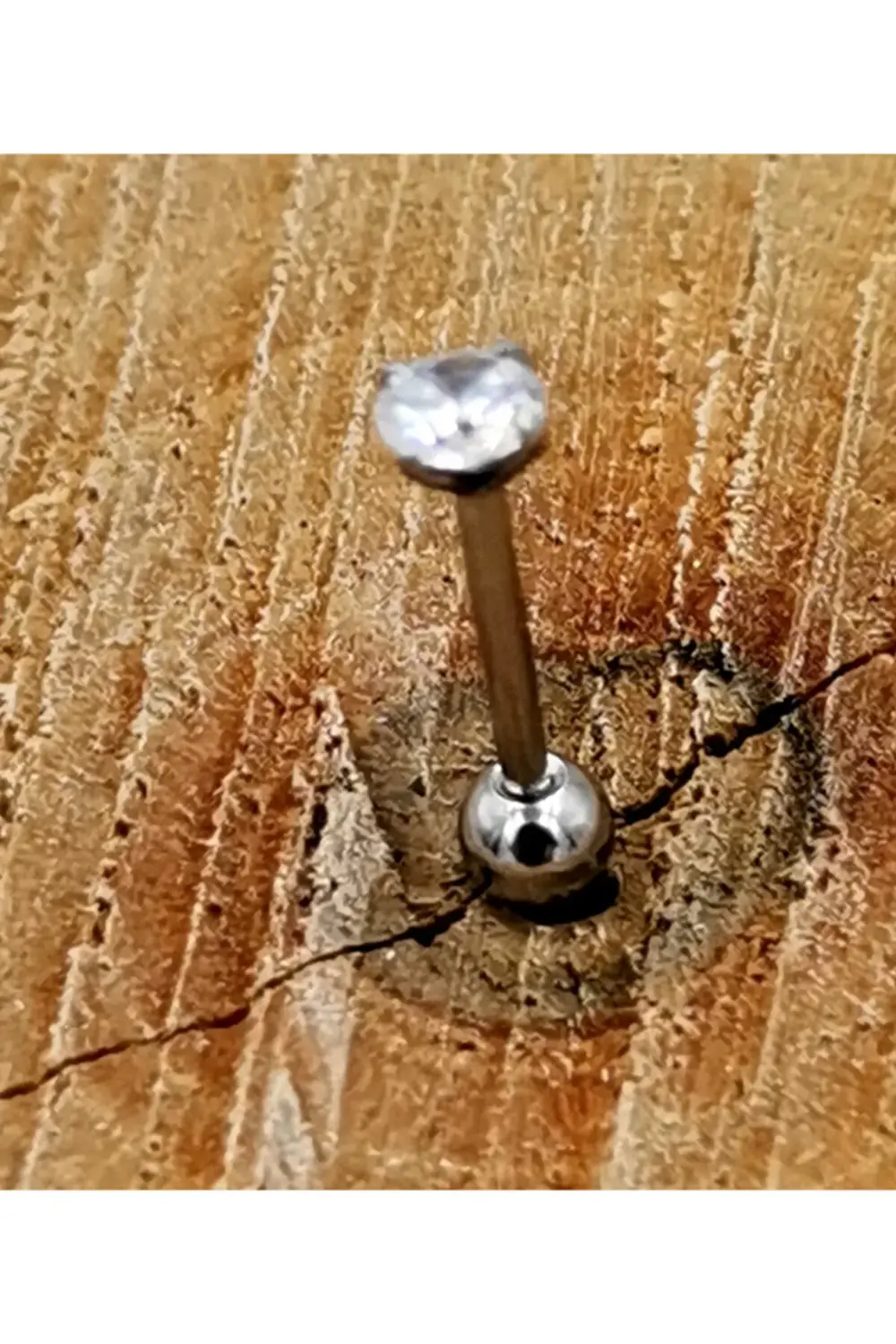 Çelik Zirkon Taşlı Piercing