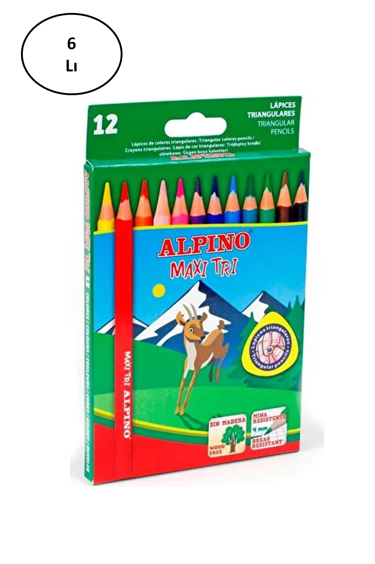 Just Cheap Store Cem Alpino Alp-Al-2133 Kuru Boya Kalemi 12 Renk 6'Li